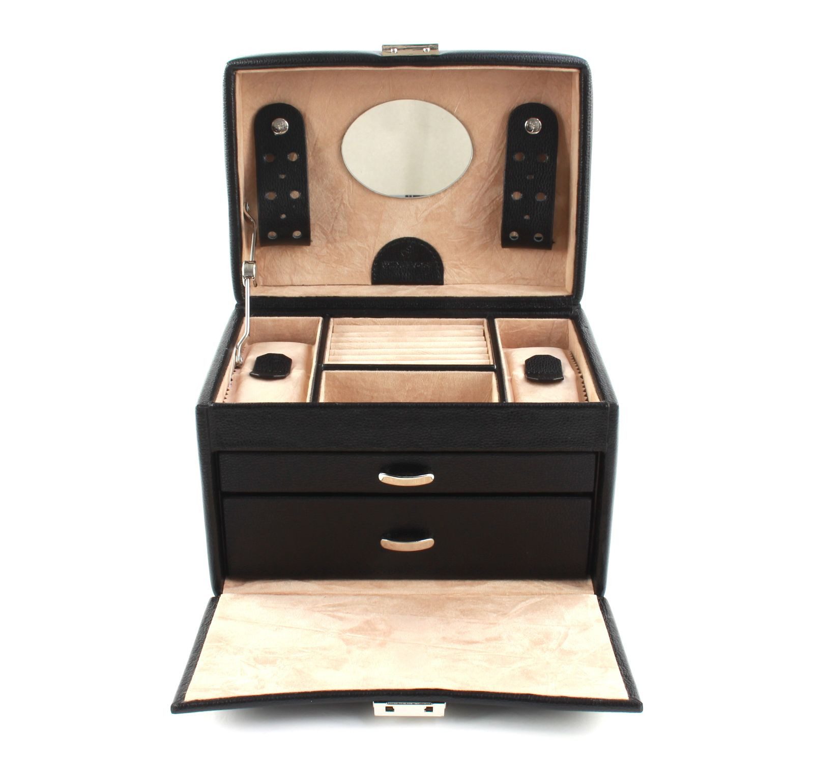 WINDROSE Schmuckkoffer Jewellery Box, aus echtem Rindsleder