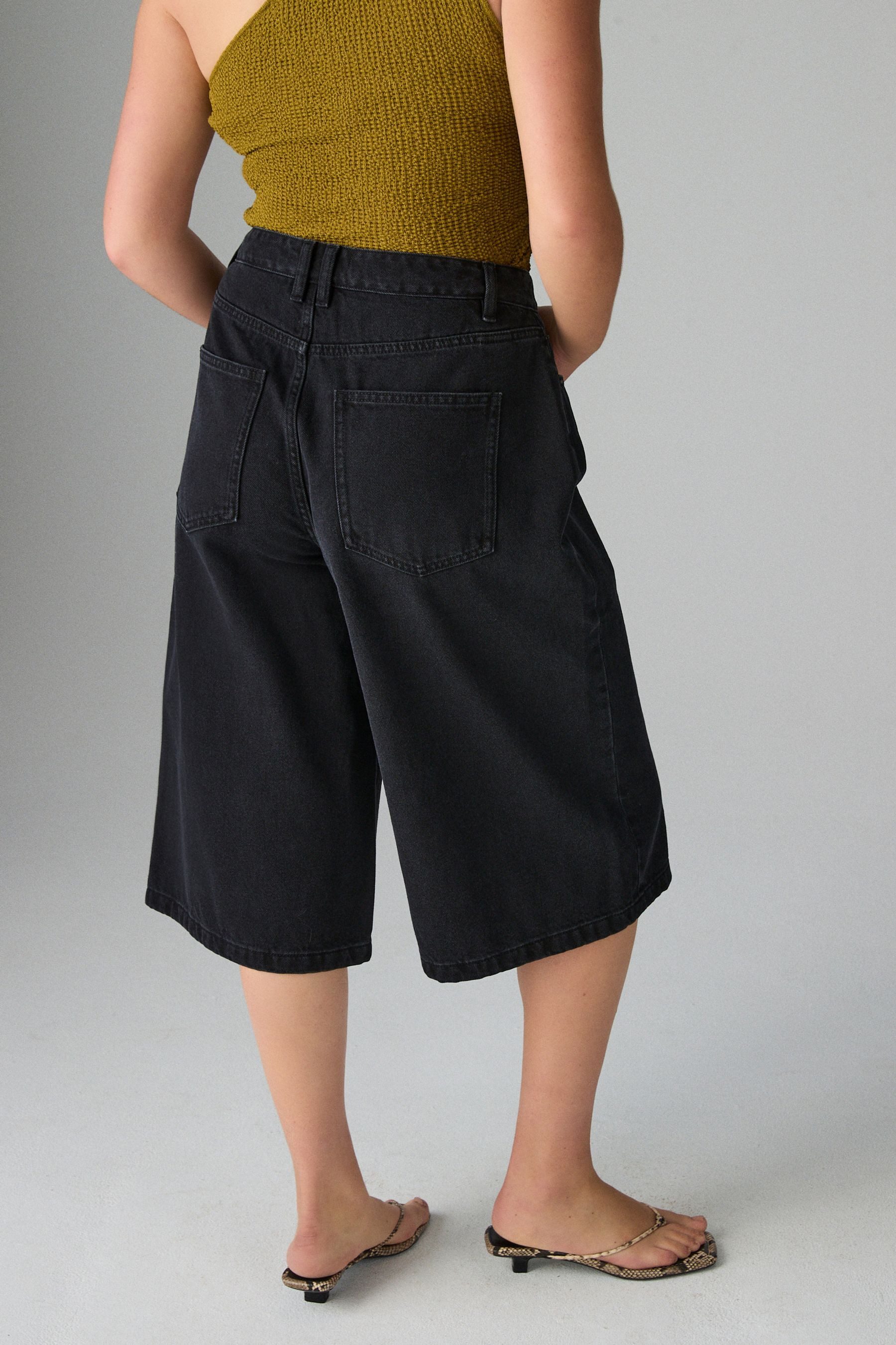 Next Jeansshorts Lange Denim-Shorts/Jorts in Sanduhren-Form günstig online kaufen