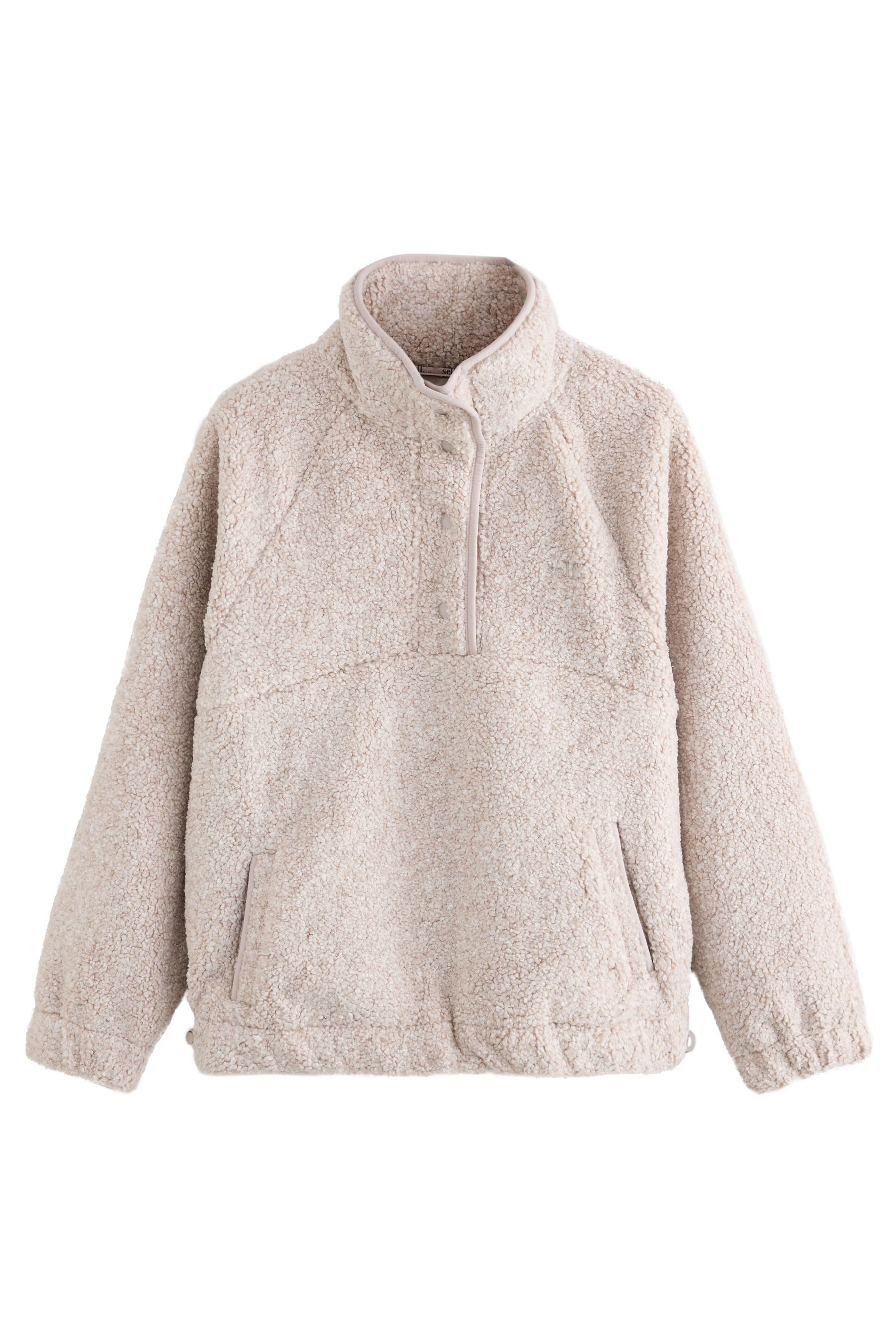 self Fleecejacke Self. Borg-Pullover mit Druckknopfausschnitt (1-St)