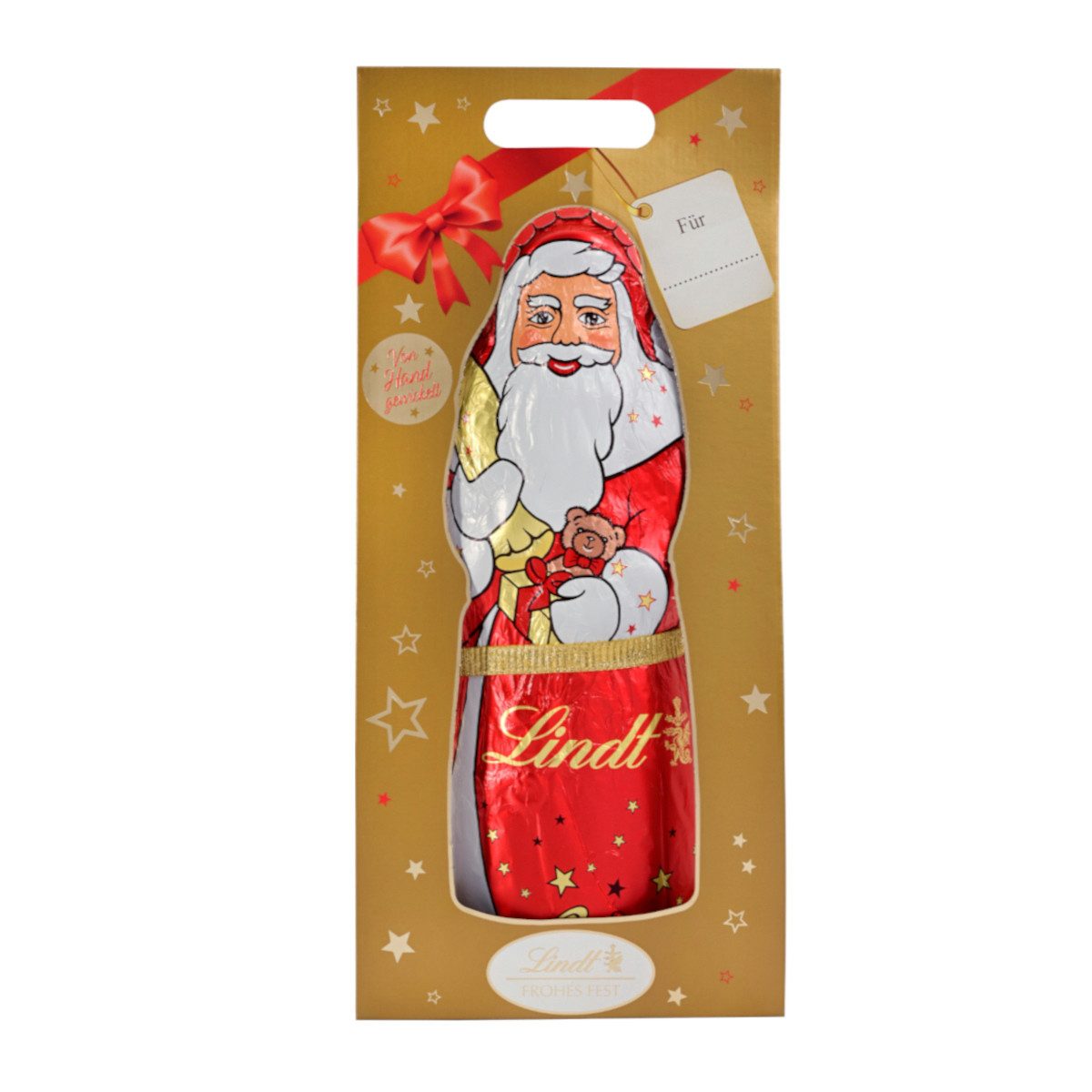 LINDT Schokolade, Lindt Weihnachtsmann aus Vollmilchschokolade von Hand gewickelt 1000g