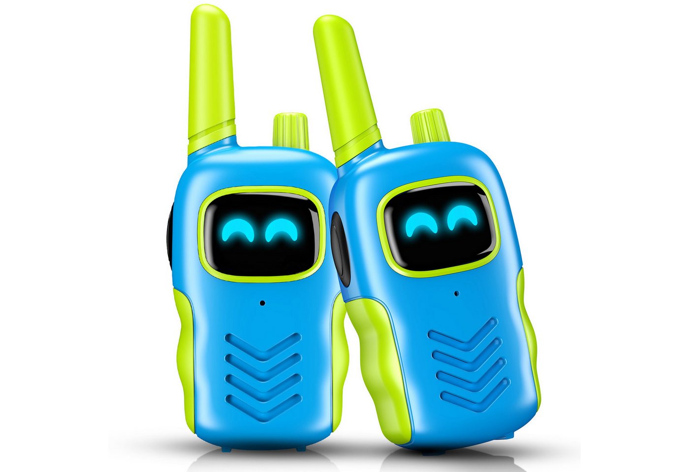 Wootoy Walkie Talkie Funkgeräte Kinder Roboter-Walkie-Talkies Spielzeug, (mit Reichweite von bis zu ca. 300 m unter geeigneten Bedingungen, 2-St., Push-to-Talk-Bedienung LED-Display Kindgerechtes Design ab 3 Jahren), kinderspielzeug in Geschenkbox Indoor-