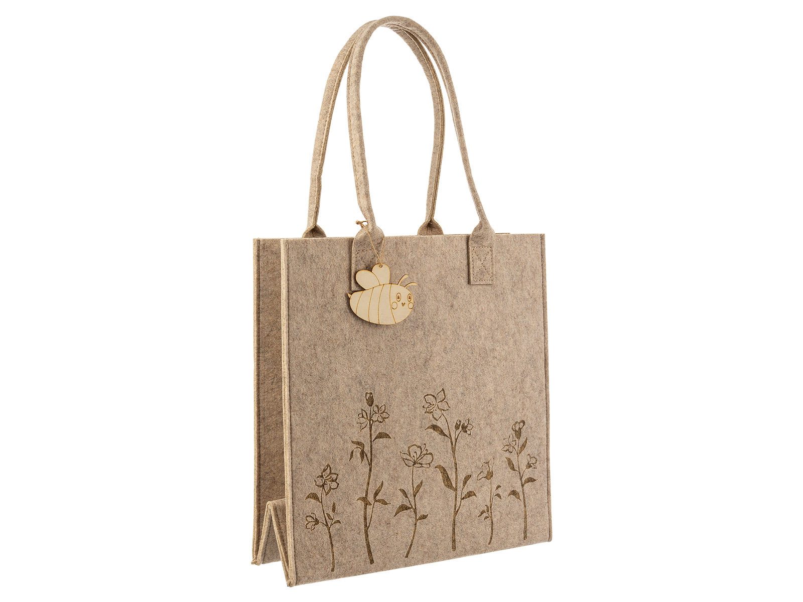 NOOR LIVING Shopper Filztasche Shopper 32124 Blumenwiese (1-tlg), Bienenanhänger