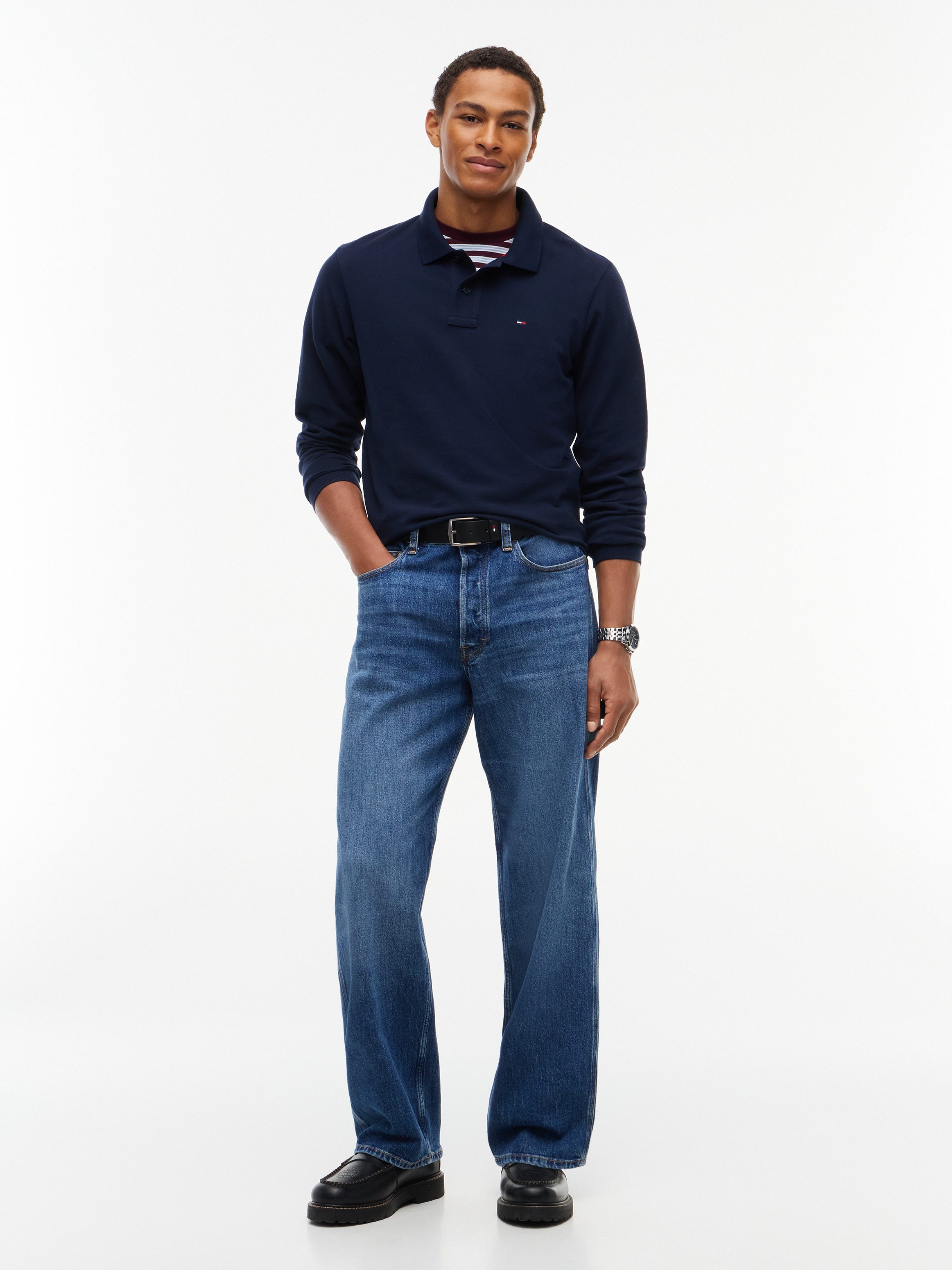 Tommy Jeans Langarm-Poloshirt REGULAR POLO Regular fit mit Polokragen – Bild 4 von 5