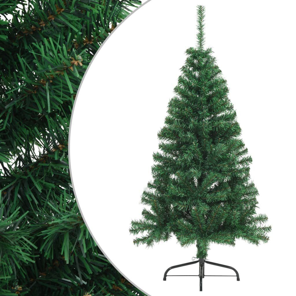 furnicato Künstlicher Weihnachtsbaum Künstlicher Halb-Weihnachtsbaum mit Ständer Grün 120 cm PVC