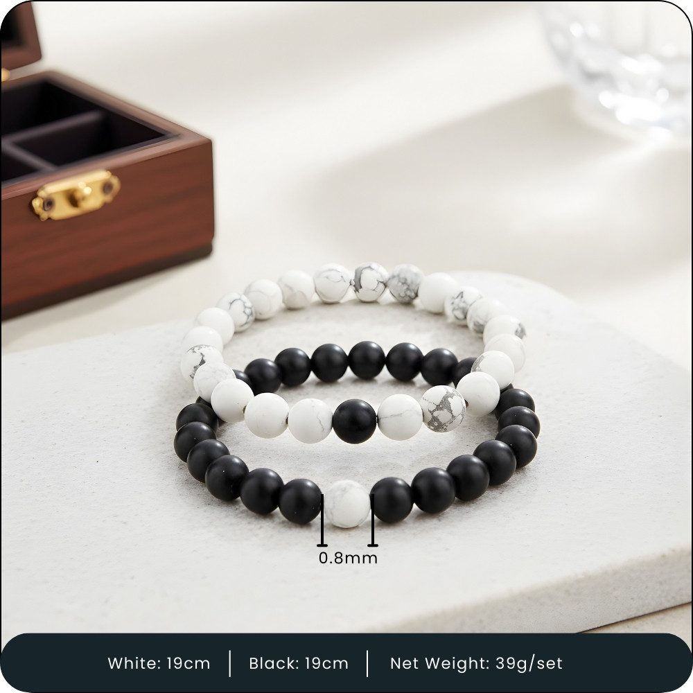 YouBella Armband Perlenarmband Set – Elastisch – Nickelfrei & Hautfreundlich (Armband-Set, Elastisches Perlenarmband aus Natursteinen für Damen & Herren), Nicke – Bild 2 von 5