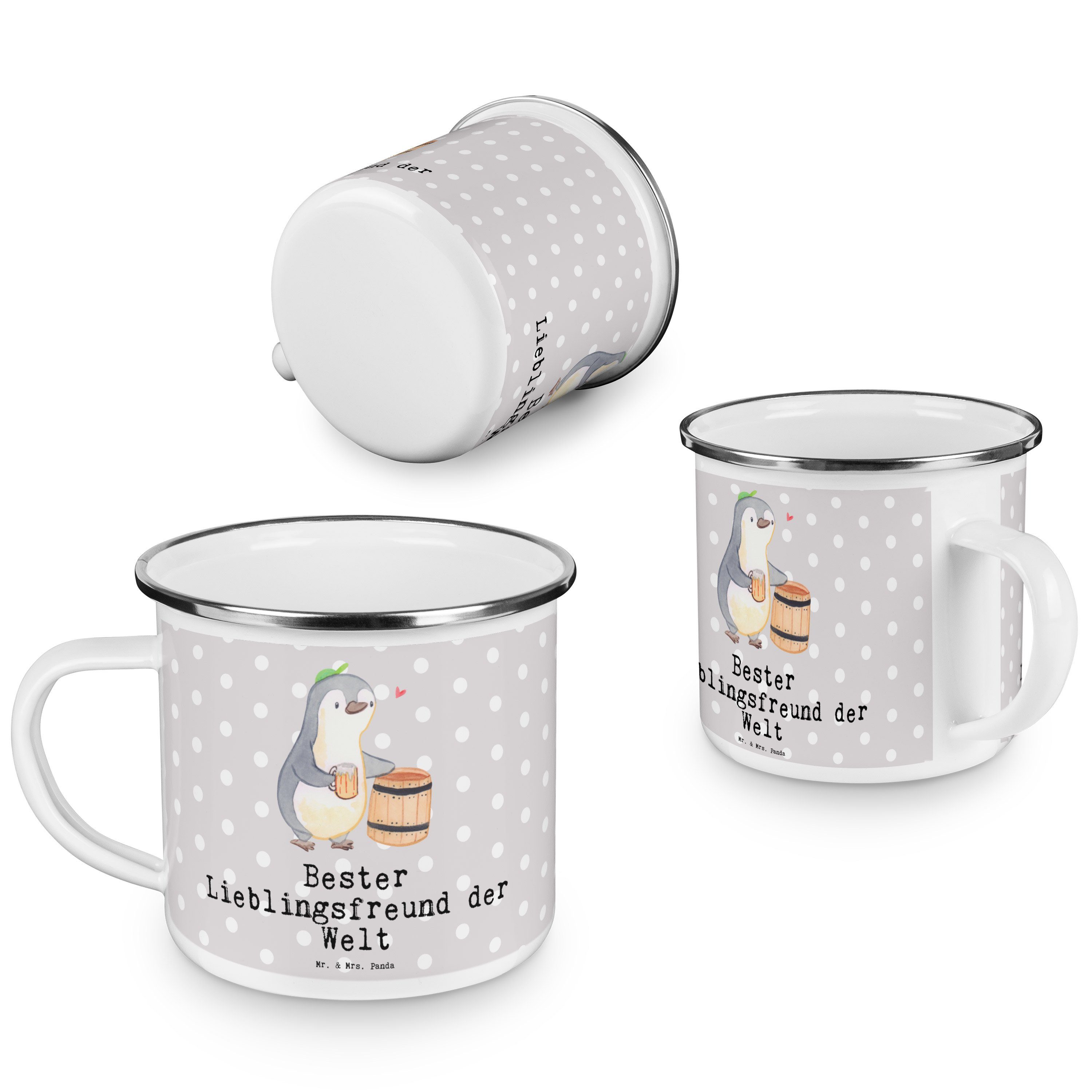 Grau Panda - Mrs. Lieblingsfreund Pastell Becher Pinguin & der Bester Welt Emaille Mr. - Geschenk, Ed,