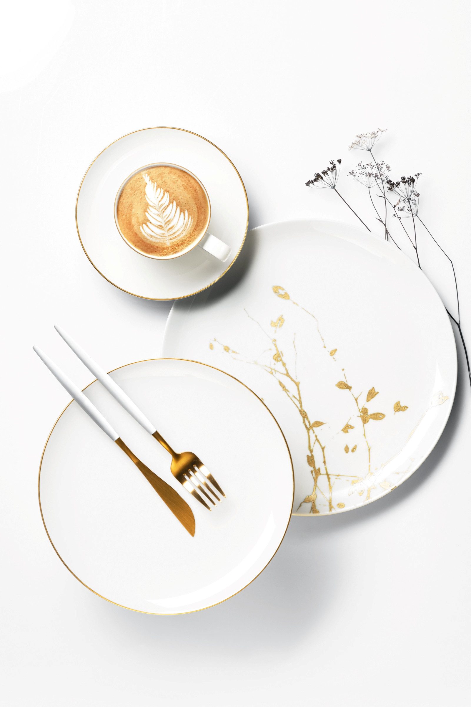 Seltmann Weiden Frühstücksteller Liberty - Goldrand, (1 St), Teller rund 22,5 cm