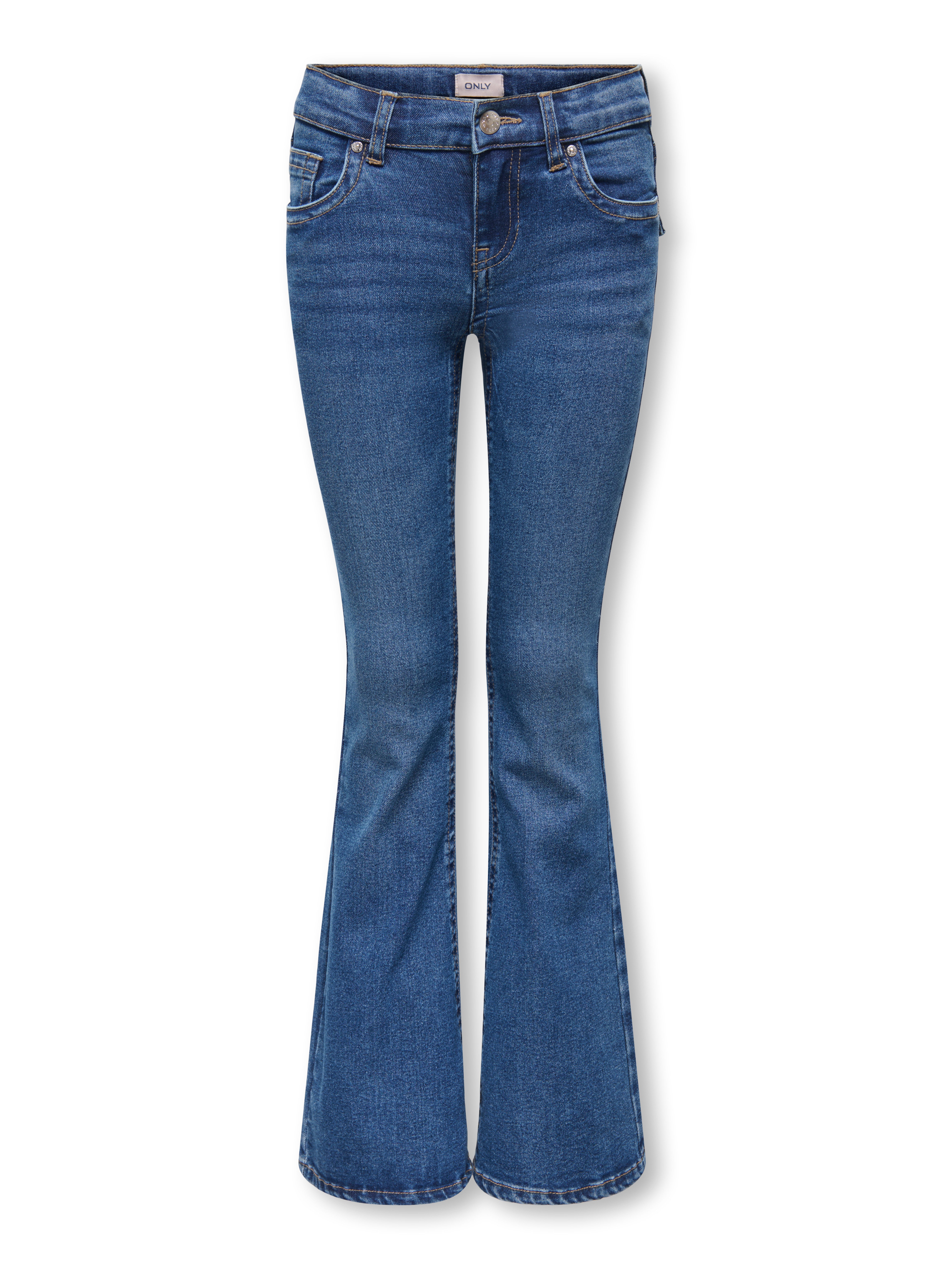 KIDS ONLY Bootcut-Jeans KOGPHOEBE LW BA POC FLA DNM MB PIM NOOS Baumwollmischung, low waist, flared fit