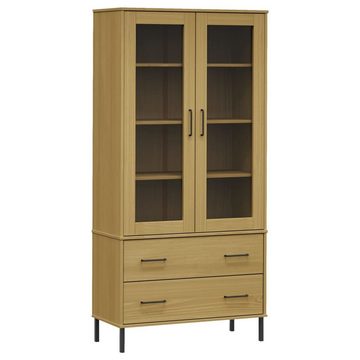 vidaXL Bücherregal Bücherschrank OSLO Metallbeine Braun 85x35x172,5 cm Massivholz, 1-tlg.