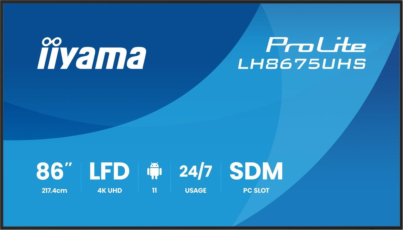 Iiyama LH8675UHS-B2AG LED-Monitor (3840 x 2160, 8 ms Reaktionszeit, IPS Panel)