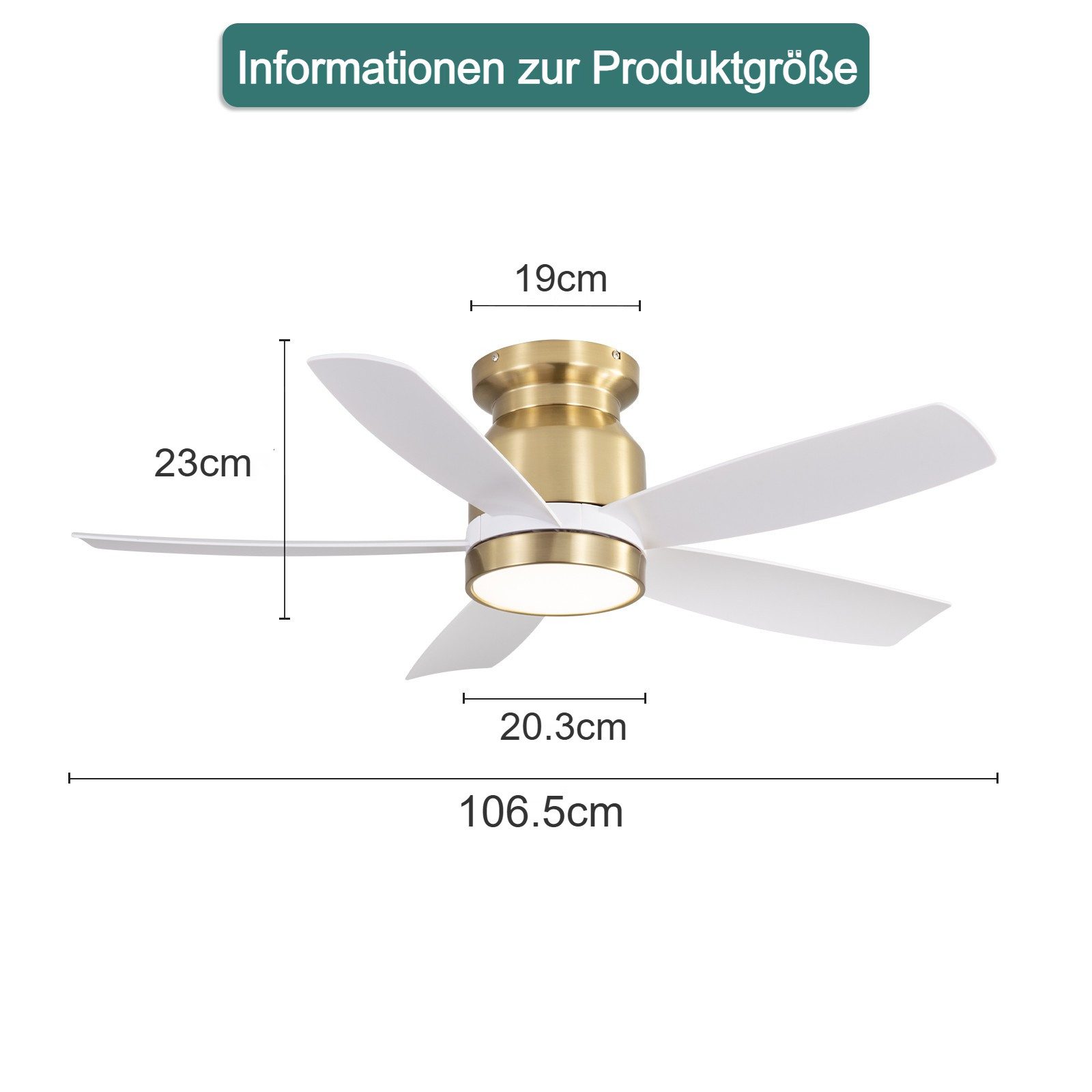 Sofucor Deckenventilator mit 5 Flügeln und Beleuchtung, moderner Deckenvent günstig online kaufen