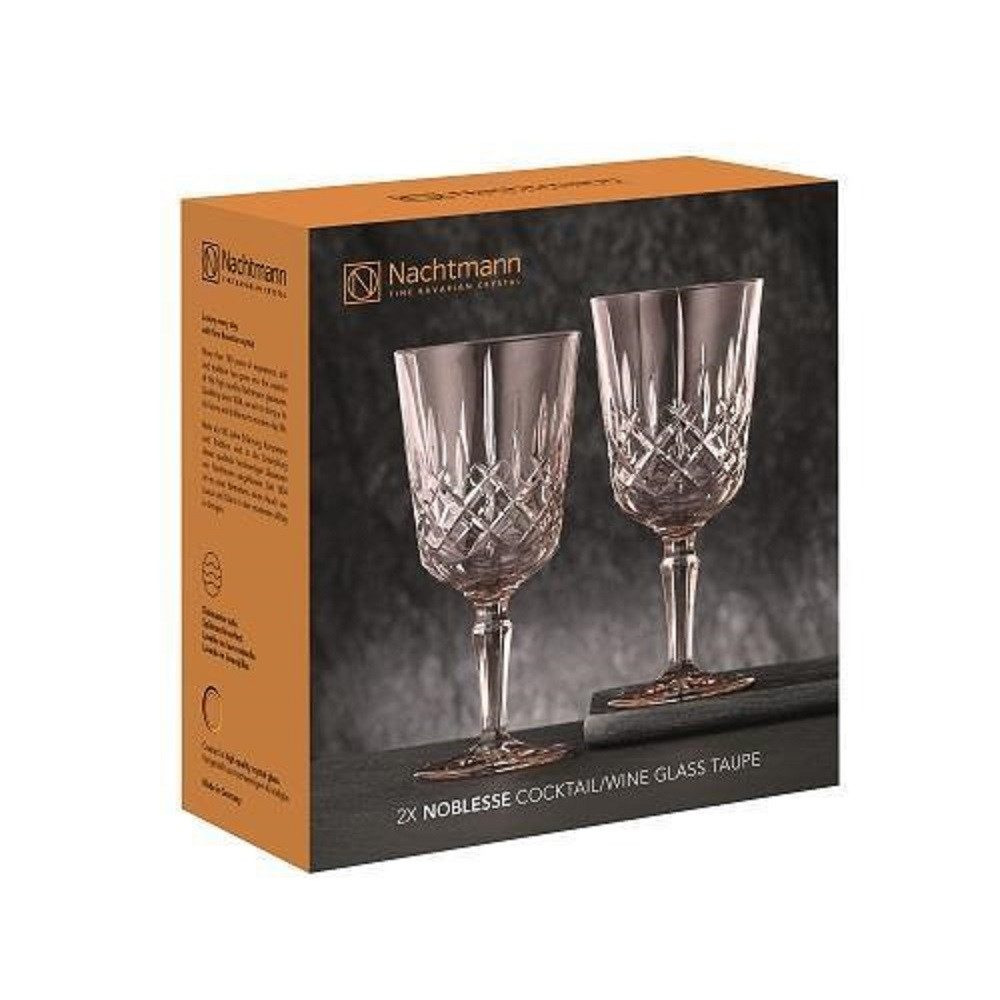 Nachtmann Weinglas Nachtmann Noblesse Colors Cocktail/Weinglas Taupe 2er Set, Glas