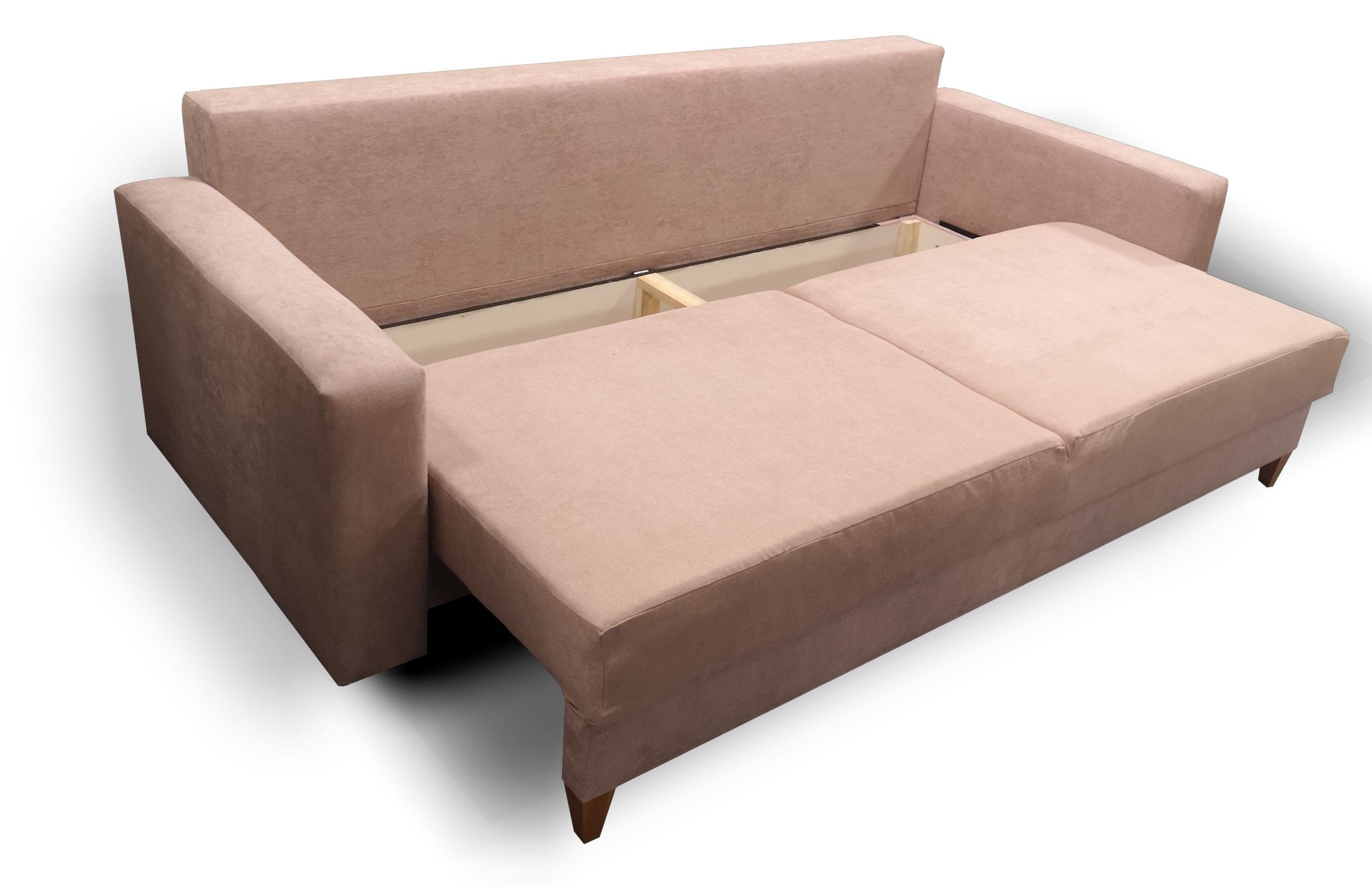 Rosa Dreisitzer-Sofa - 3-Sitzer mit Siblo Couch Dreisitzige Bettzeugbehälter Schlaffunktion Gio Moderne -
