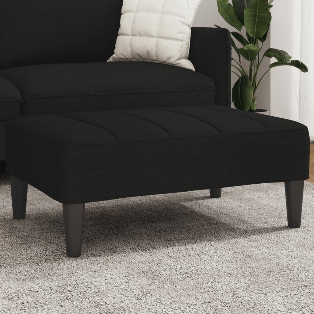 vidaXL Polsterhocker Fußhocker Schwarz 77x55x31 cm Stoff (1 St) – Bild 2 von 5