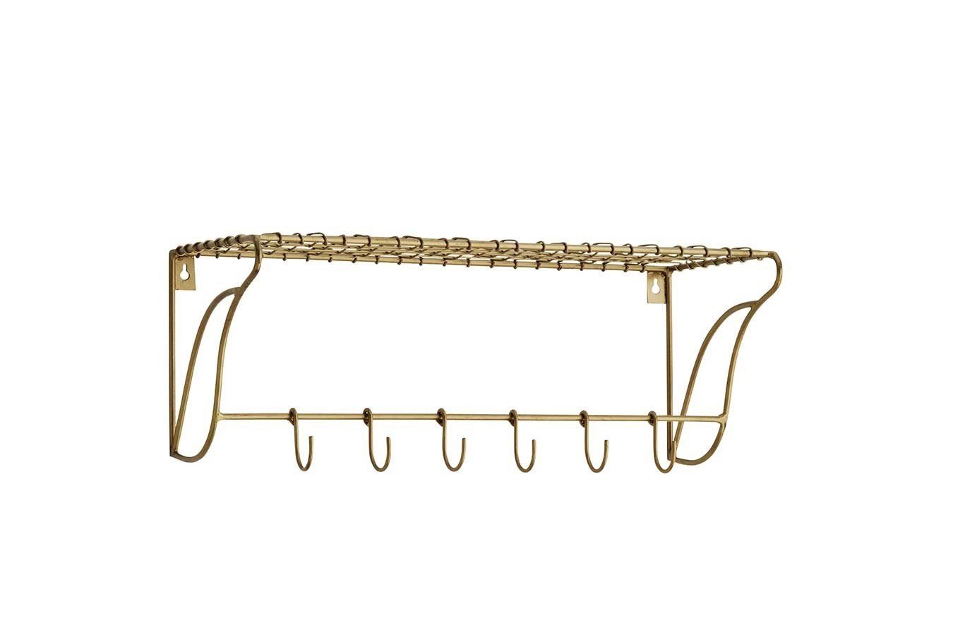 Madam Stoltz Garderobe Hakenleiste messing antik B 50 cm