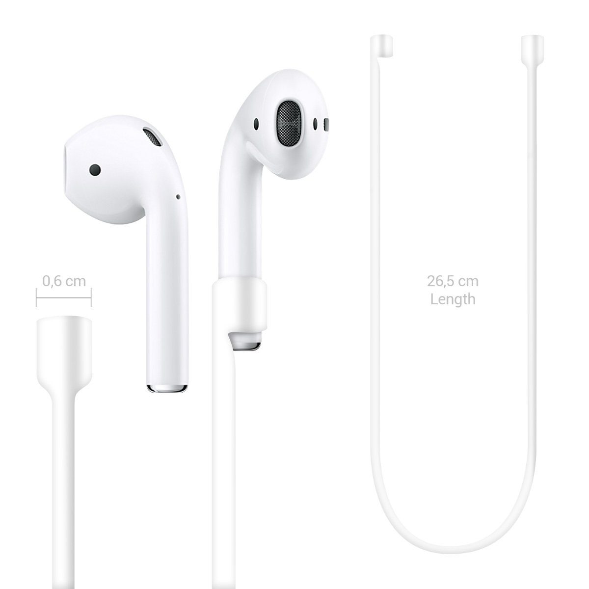 kwmobile Kopfhörer-Schutzhülle Halteband für Apple Airpods 1 / 2 / Pro / 3, Headphones Halter Band Strap – Bild 3 von 5