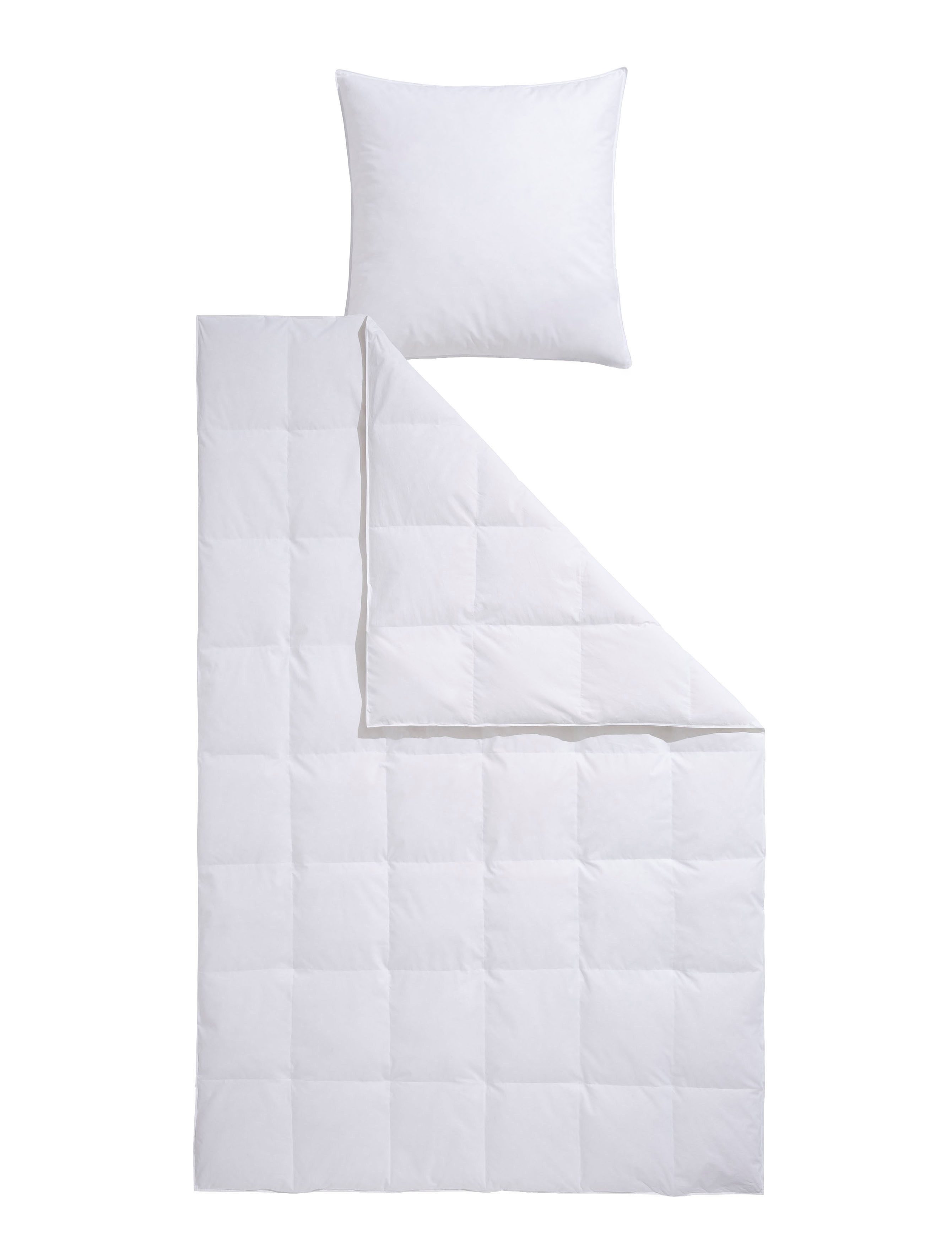 OTTO home Daunenbettdecke + Kopfkissen Köniz, Bettdecke 135x200&155x220 cm mit 80x80 cm Kissen Made in Green, Füllung: Bettdecke 60% Daunen & 40% Federn, 2-tlg., Set mit Kissen, allergiker geeignet (Hausstauballergiker)