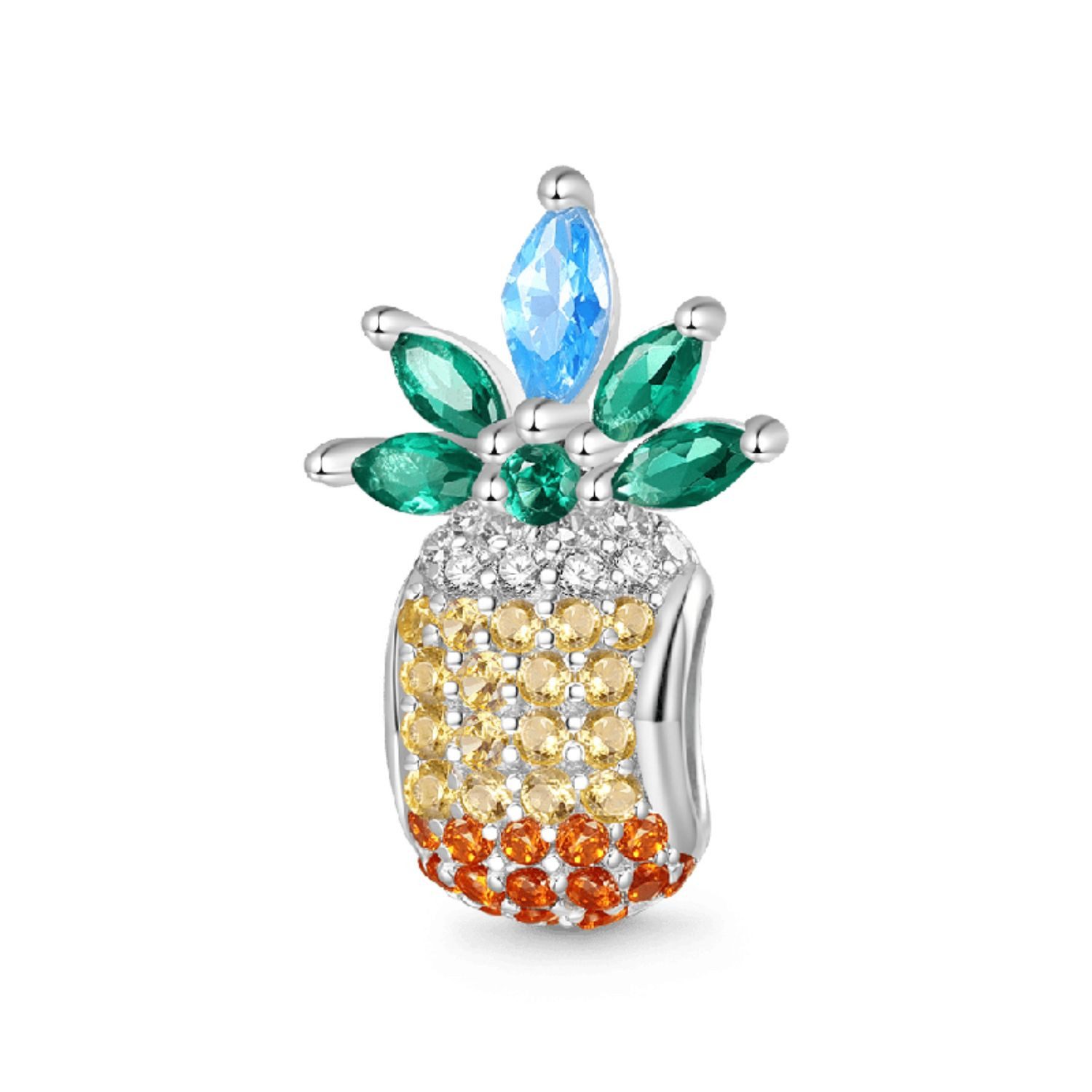 Gnoce Bead Gnoce Charm Pavé Ananas HVC124 Silber