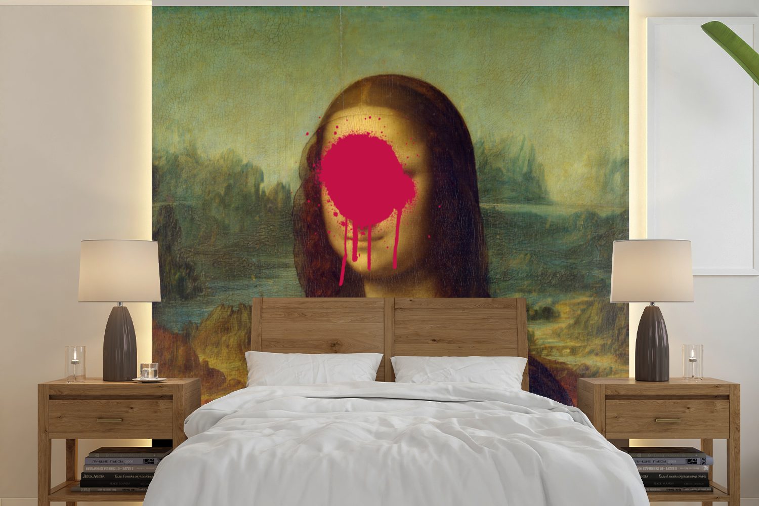 MuchoWow Fototapete Mona Lisa - Leonardo da Vinci - Kunst, Matt, bedruckt, (5 St), Vinyl Tapete für Wohnzimmer oder Schlafzimmer, Wandtapete