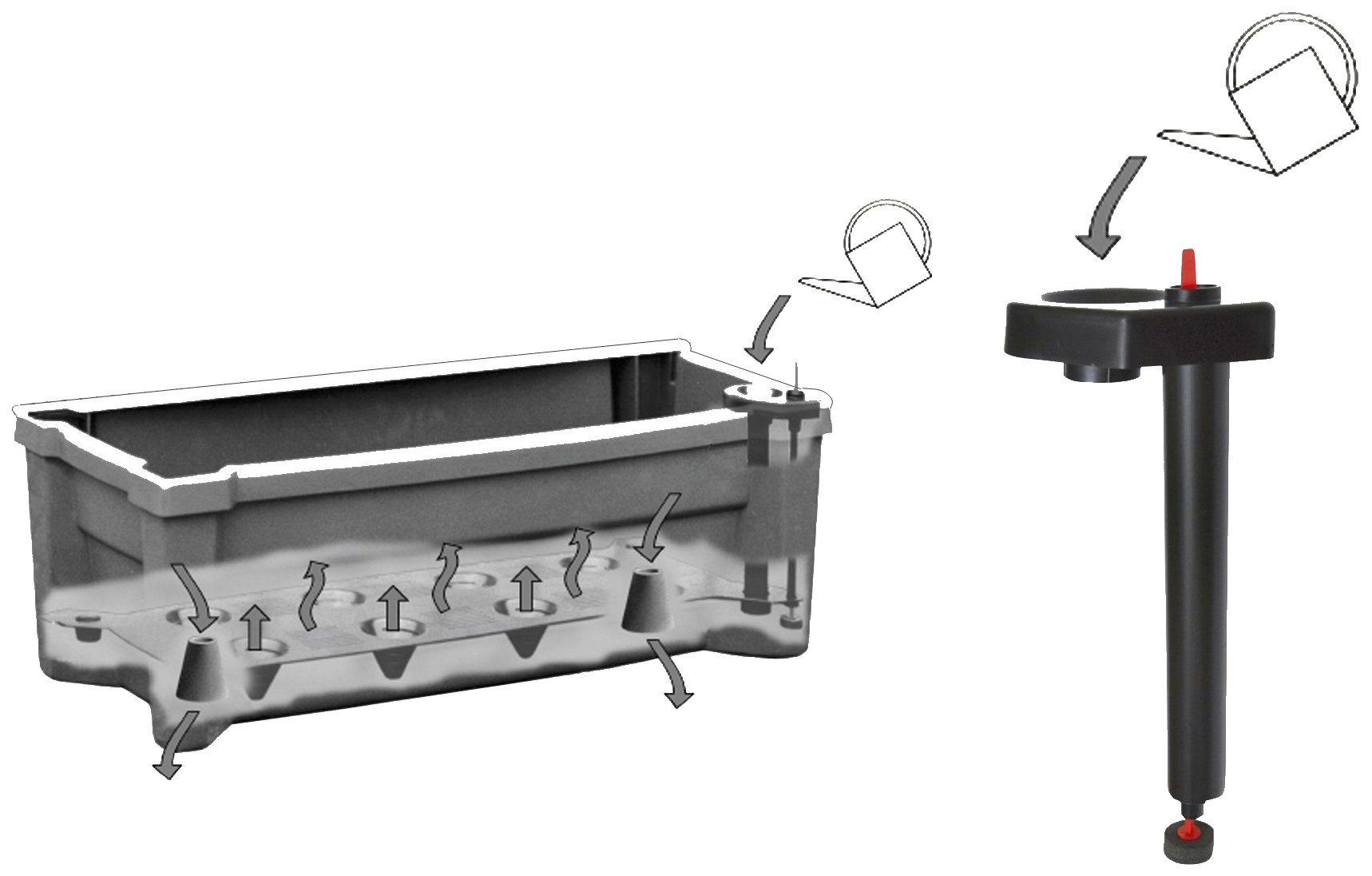 KHW Spalier Calypso, BxTxH: 79x35x115 cm, Pflanzkasten mit Rollen und Bewässerungssystem