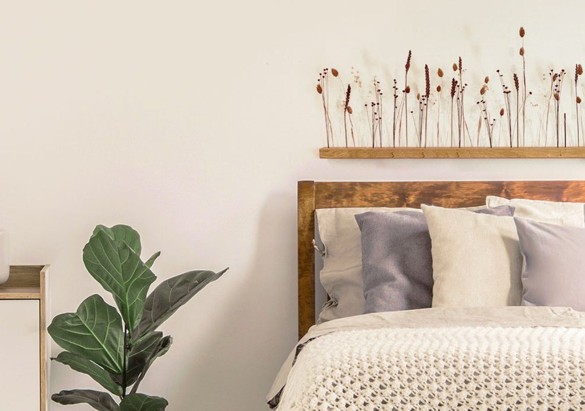 Trockenblume FlowerBar “GOLD RICHTIG”, Holzleiste mit Trockenblumen & edle günstig online kaufen