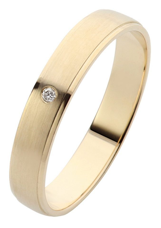 Firetti Trauring Schmuck Geschenk Gold 375 Hochzeit Ehering Trauring "LIEBE", Made in Germany, wahlweise mit oder ohne Brillant