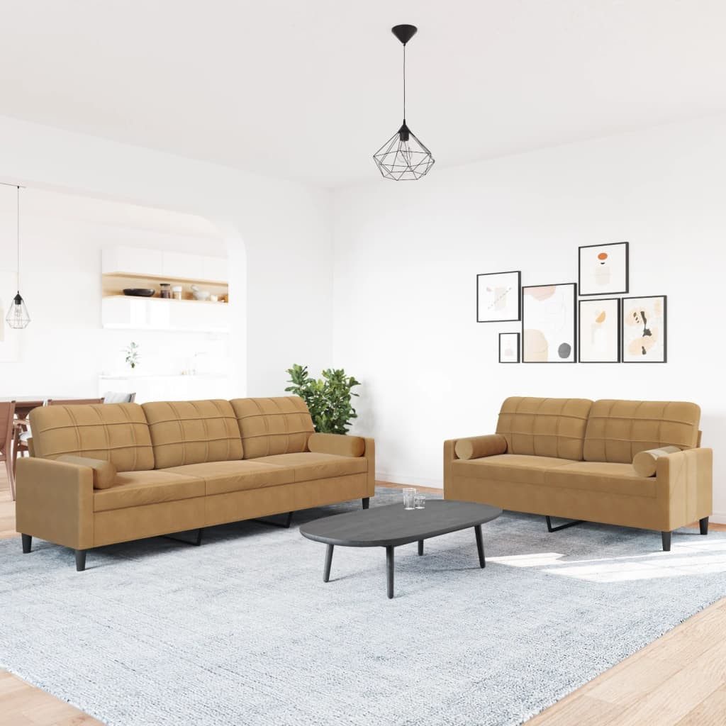 vidaXL Sofa 2-tlg. Sofagarnitur mit Kissen günstig online kaufen