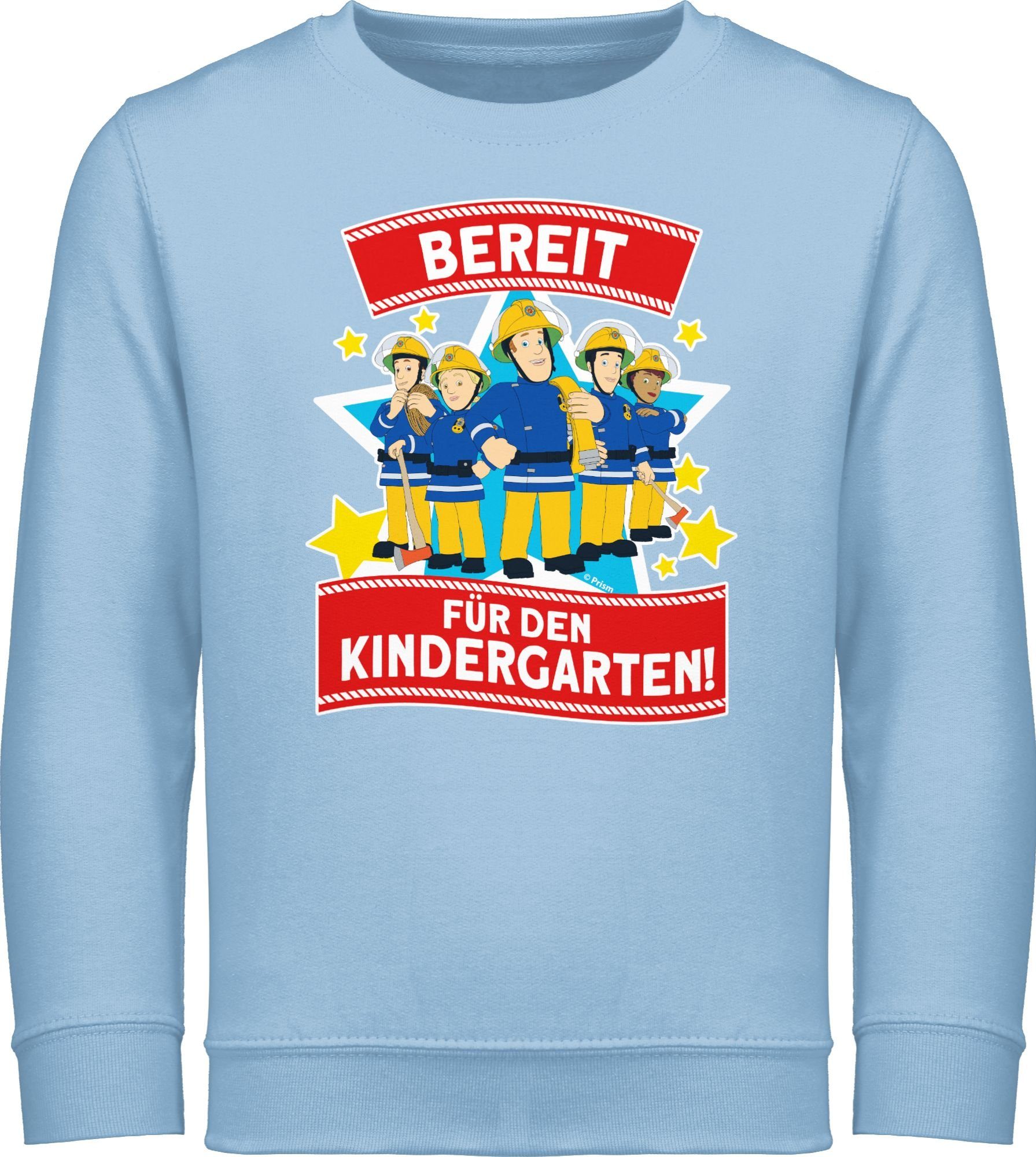 Shirtracer Sweatshirt Bereit für den Kindergarten! - Sam & Team Feuerwehrmann Sam Mädchen 3 Hellblau