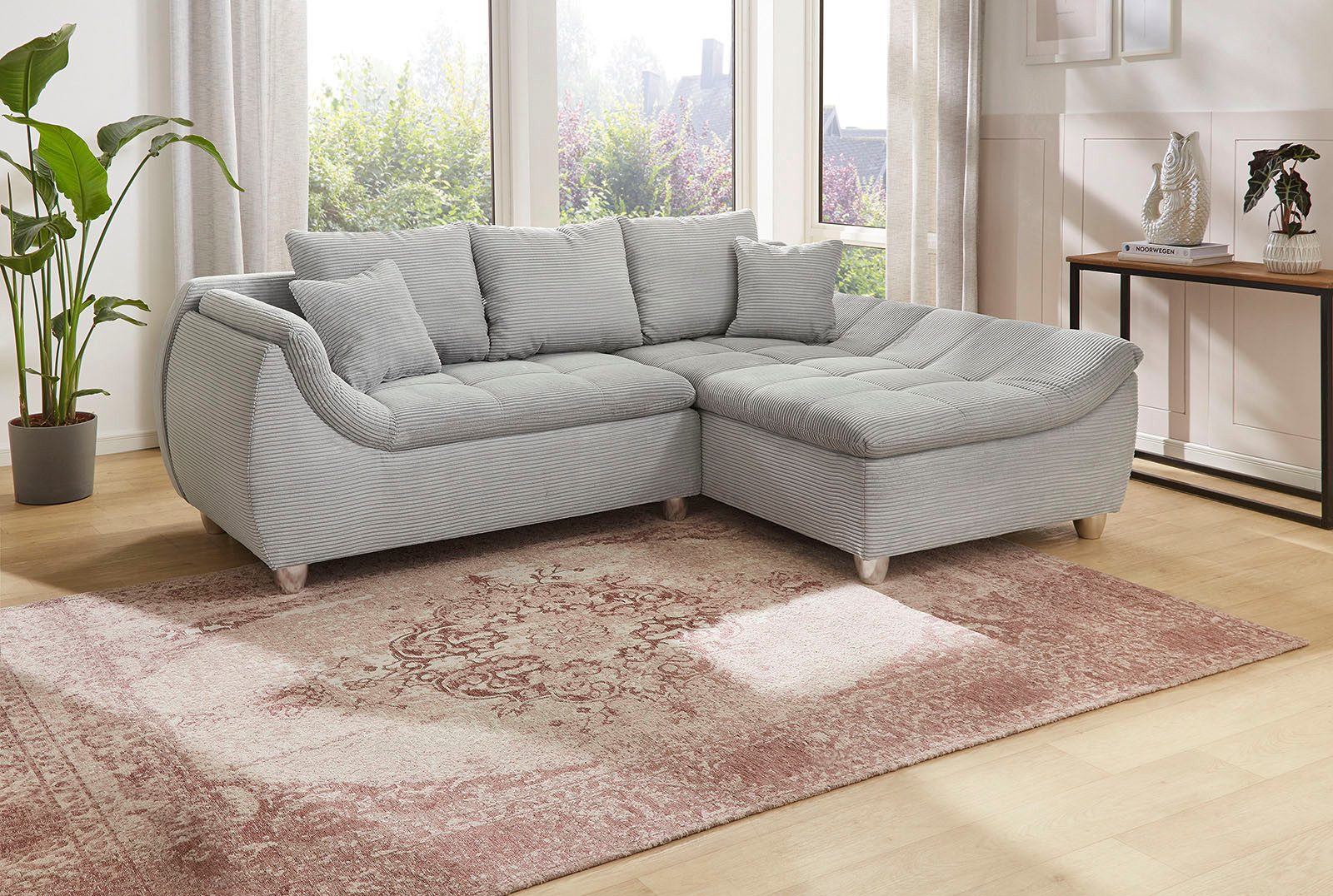 Jockenhöfer Gruppe Ecksofa "Genua L-Form, B: 250 cm" mit 2 Zierkissen günstig online kaufen