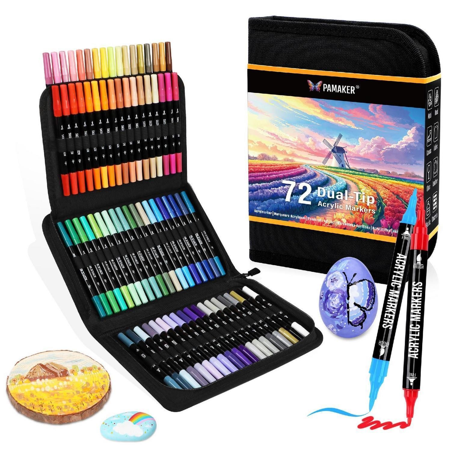 LuxusKollektion Marker Acryl Marker Set 72 Farben Dual Tip