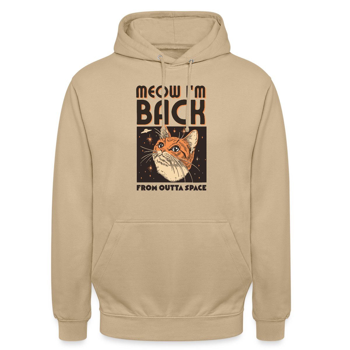 Spreadshirt Hoodie Lustiges Weltraum Katzen Motiv Unisex Hoodie (1-tlg)