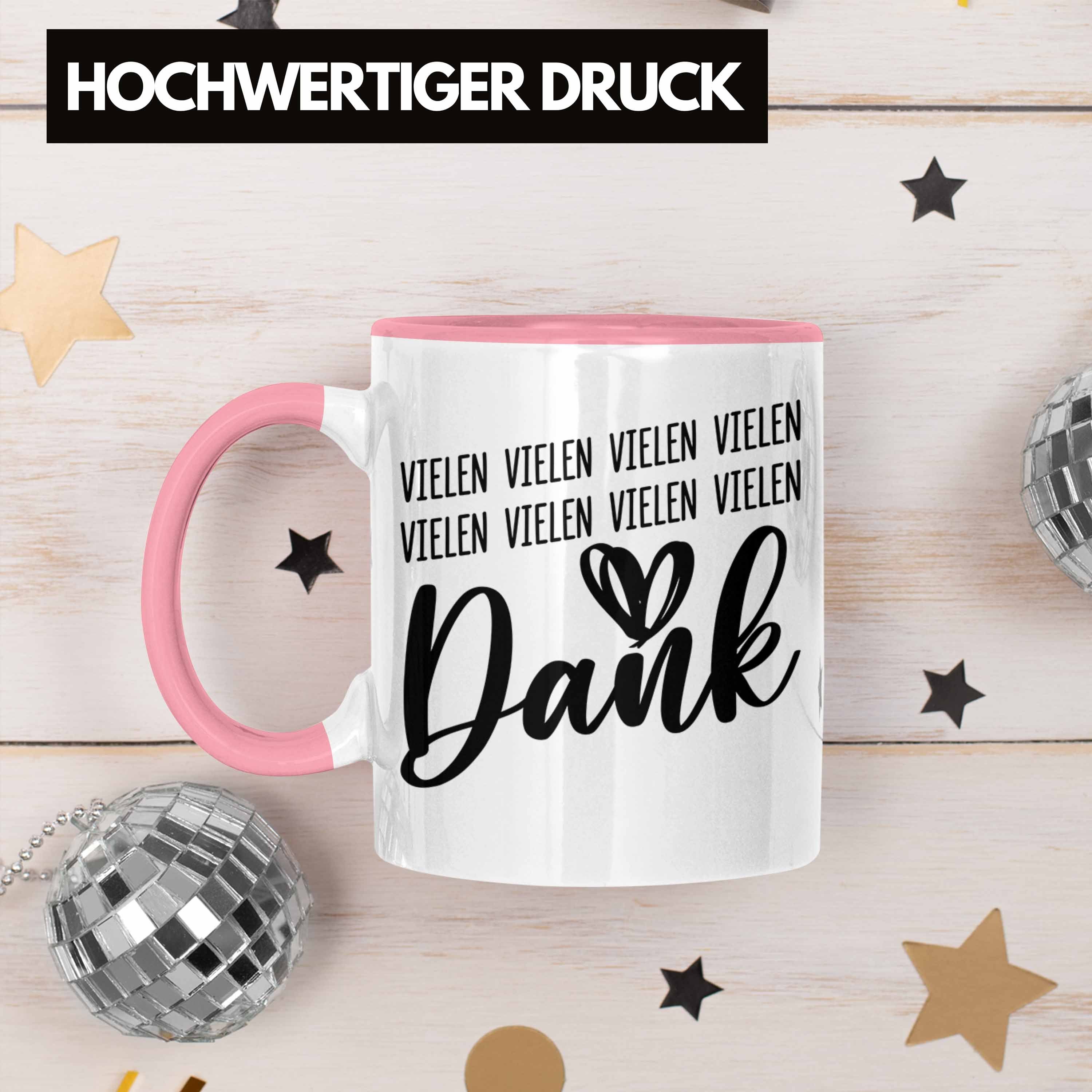 Rosa Danke Geschenke Tasse Geschenkidee Dankbar Sagen Dankbarkeit Dankeschön Tasse - Trendation Trendation Danke Kaffeetasse