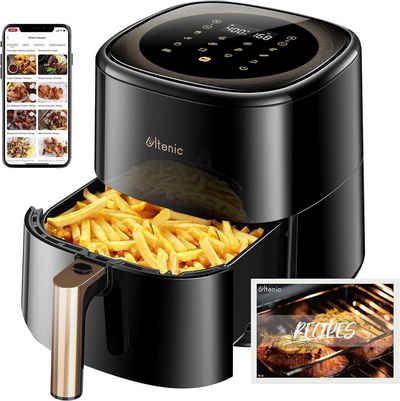 Ultenic Heißluftfritteuse 5L Familienformat für 4-6 Portionen, Digitaler Touchscreen, 1500,00 W, mit 11 Programmen, Max 205℃, Rösten, Grillen Backen Toasten Frittieren