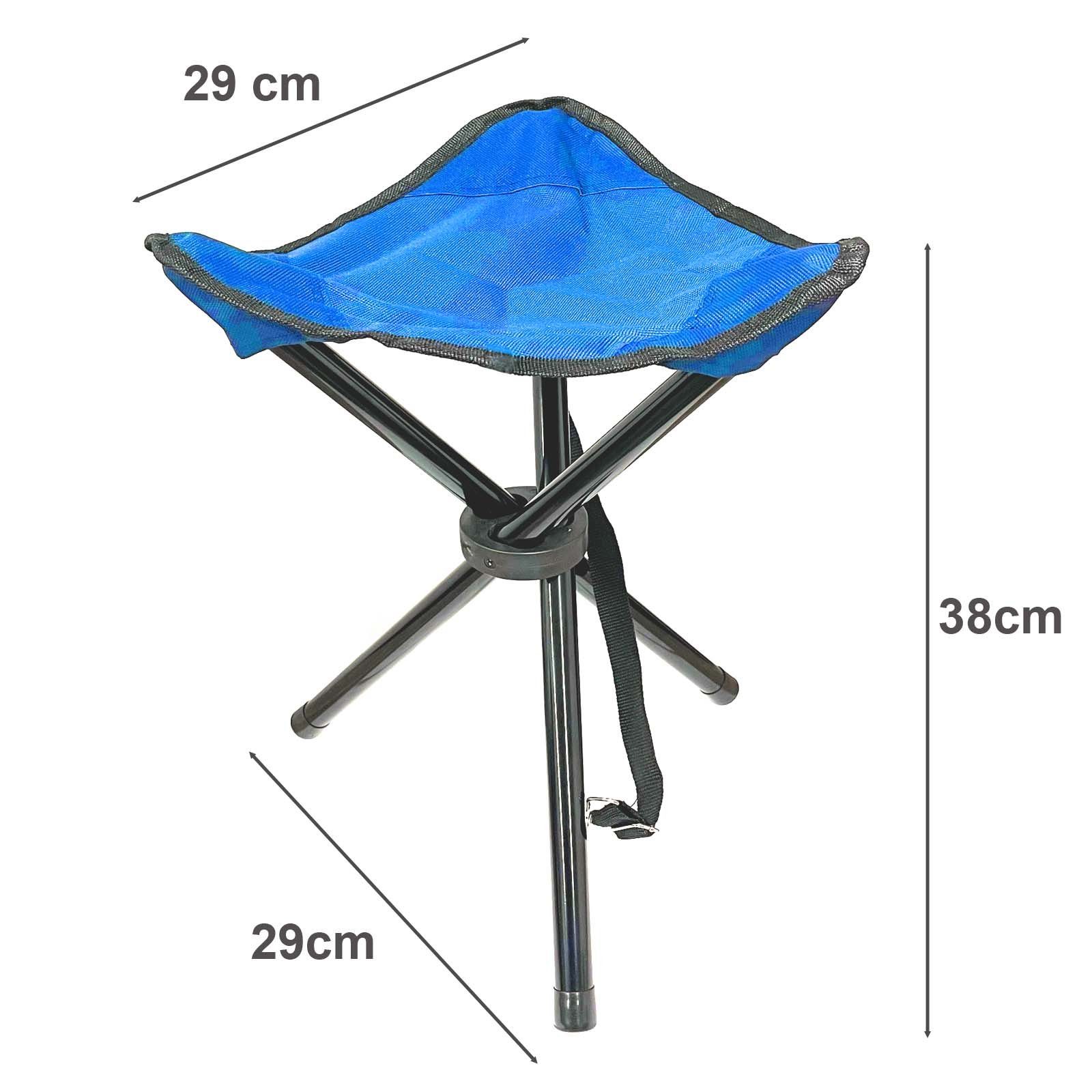 HAC24 Campinghocker Camping Hocker Falthocker Angelhocker Campingstuhl Dreibeinhocker, bis 80 kg inkl. Tragegurt und Klettverschluss – Bild 4 von 5