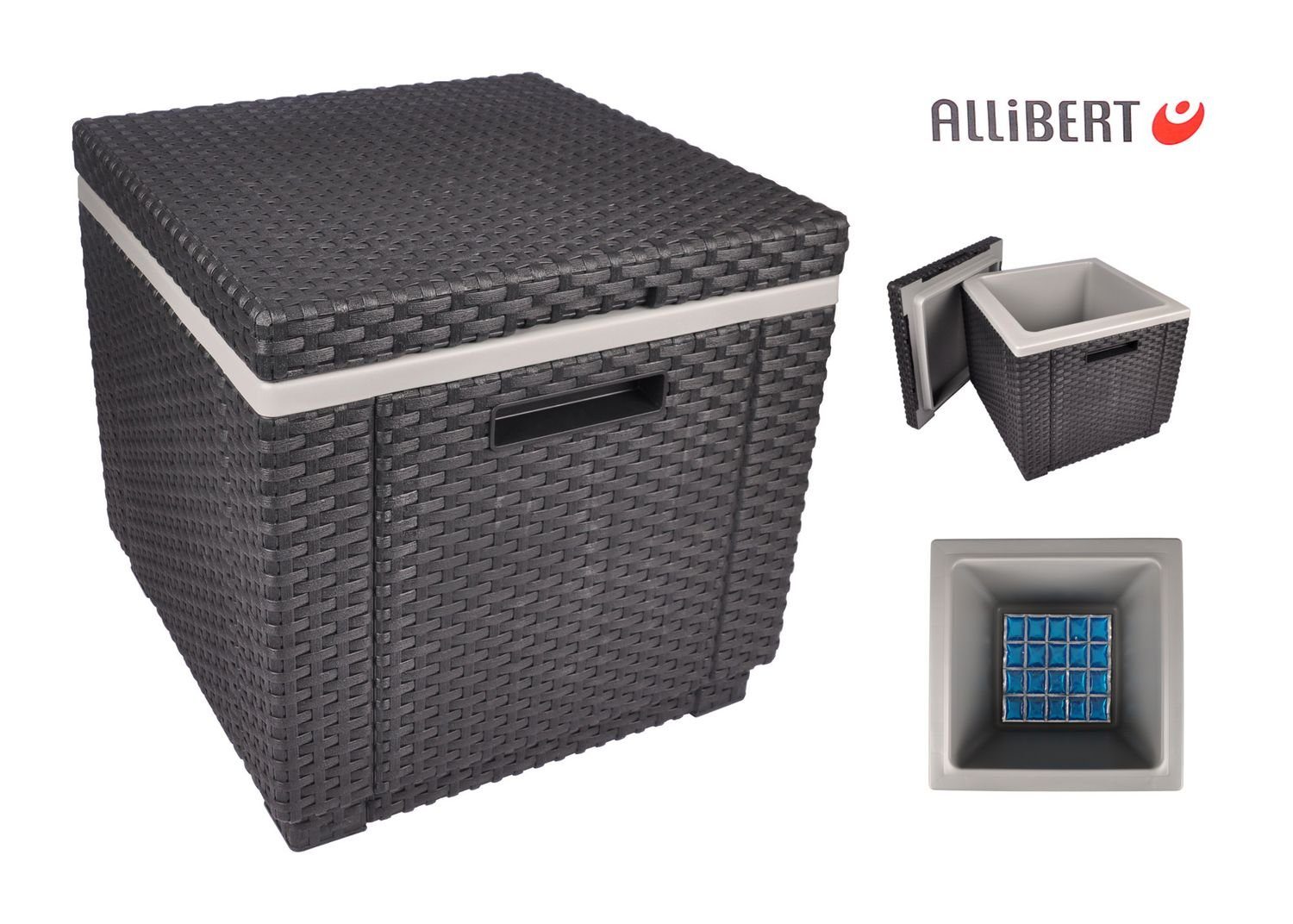 Allibert Kühlbox Allibert Kühlbox Beistelltisch Getränkekühler Kühlkiste Fußhocker