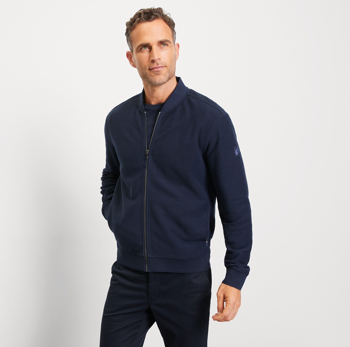 OLYMP Sweatjacke regular fit, basic, Stehkragen günstig online kaufen