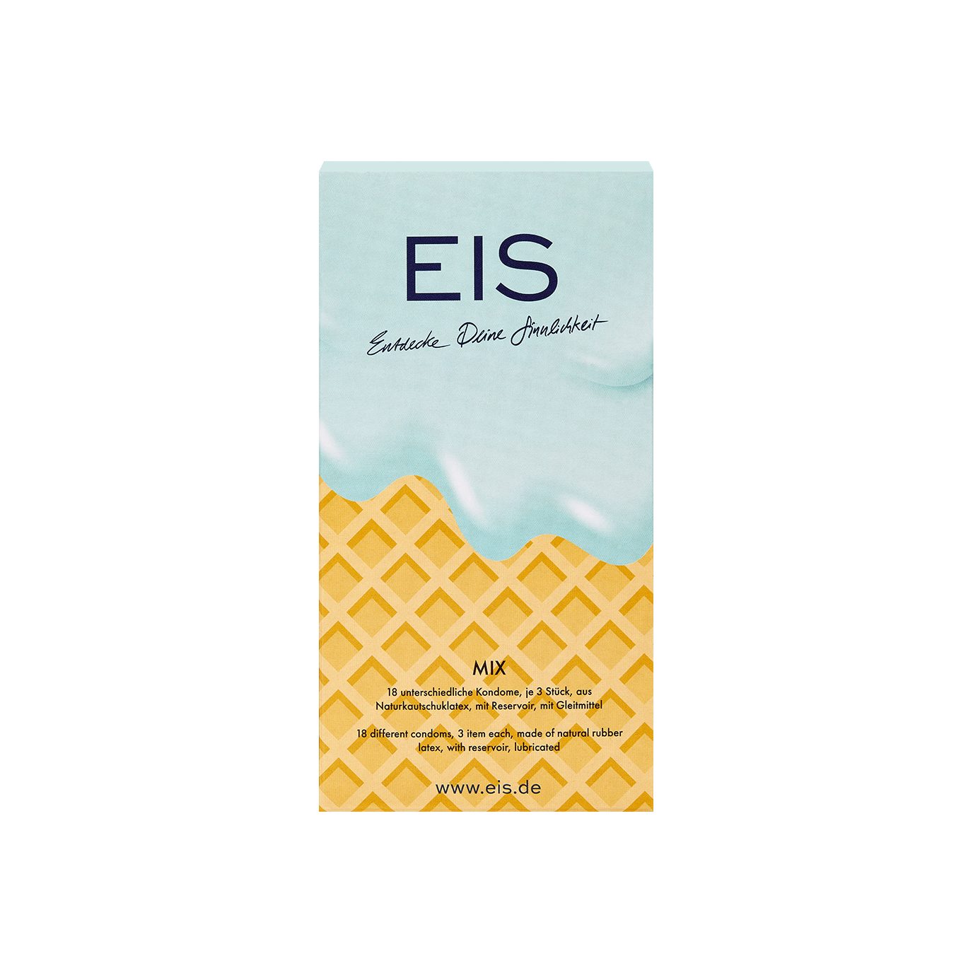 18 Kondome Mix', 18 Naturkautschuklatex EIS 53mm, St., Markenkondome Stück,