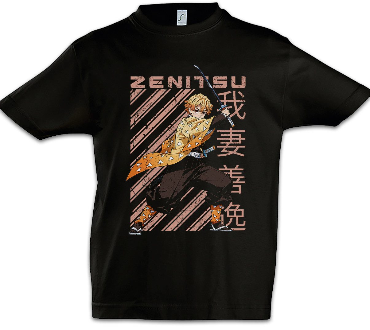 Print-Shirt Zenitsu Katana Kinder T-Shirt Demon Kamado Nezuko Anime Slayer Zenitsu
