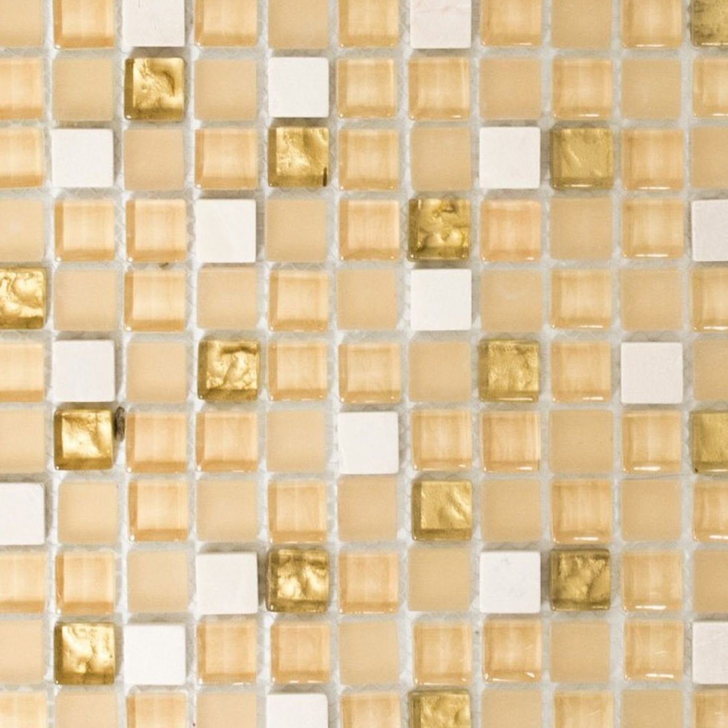 gold Naturstein Mosani Mosaikfliese Mosaikfliesen weiß Glasmosaik matt