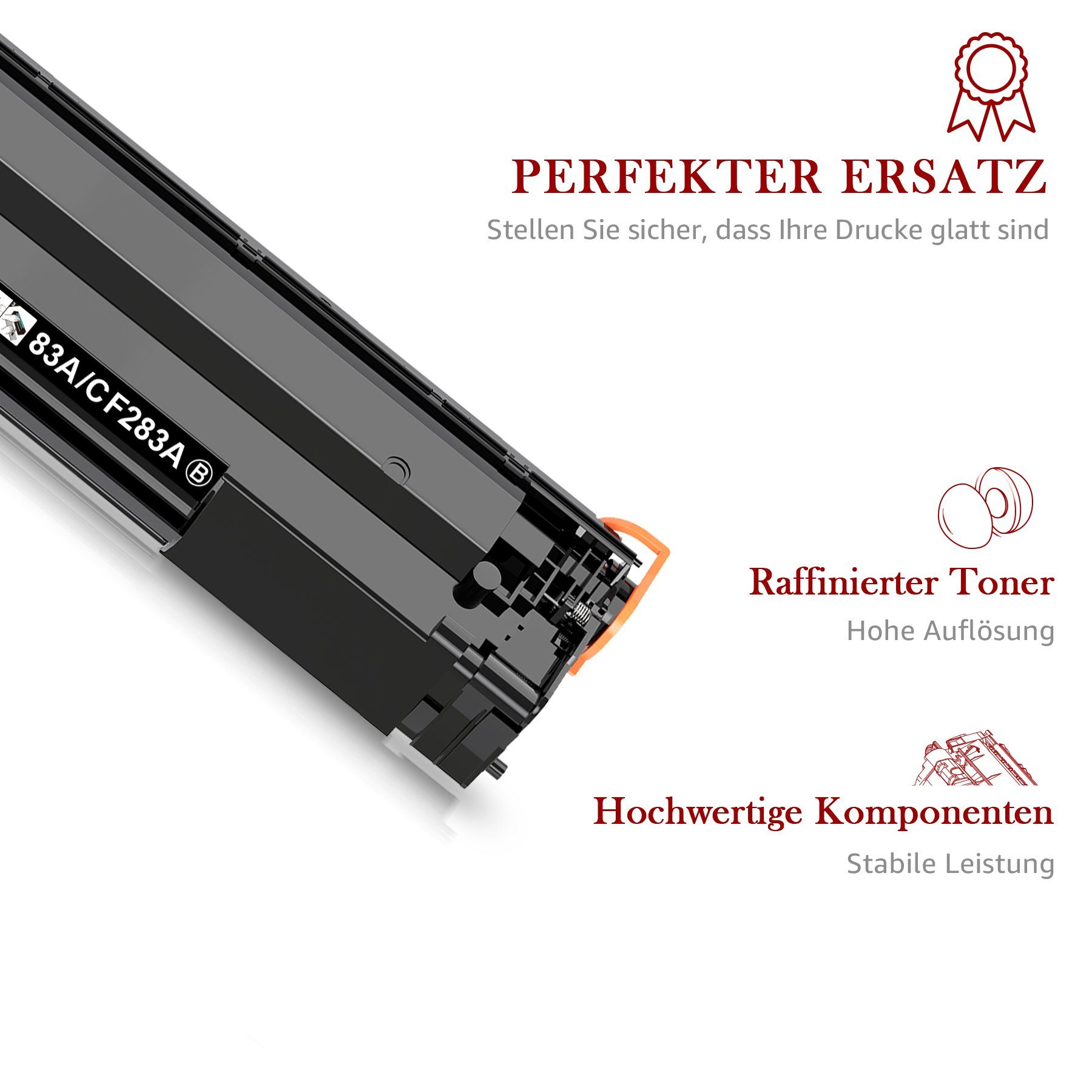 MOOHO Tonerpatrone XXL Tonerkartusche für CF283A HP 2x Schwarz CF244A CF217A CE285A CF283A: CF279A