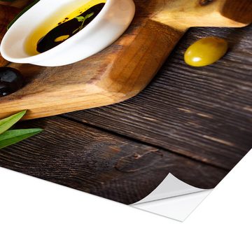 Posterlounge Wandfolie Editors Choice, Grüne und schwarze Oliven, Küche Mediterran Fotografie