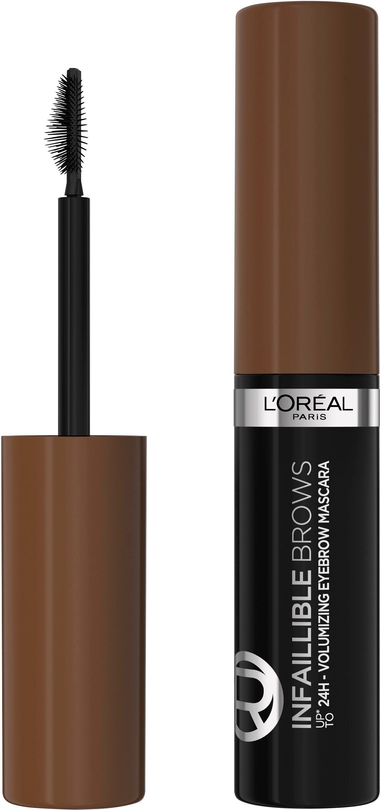 L'ORÉAL PARIS Augenbrauen-Kosmetika INFAILLIBLE BROWS VOLUMIZING BROW MASCARA, mit Gelformel und Präzisionsbürste