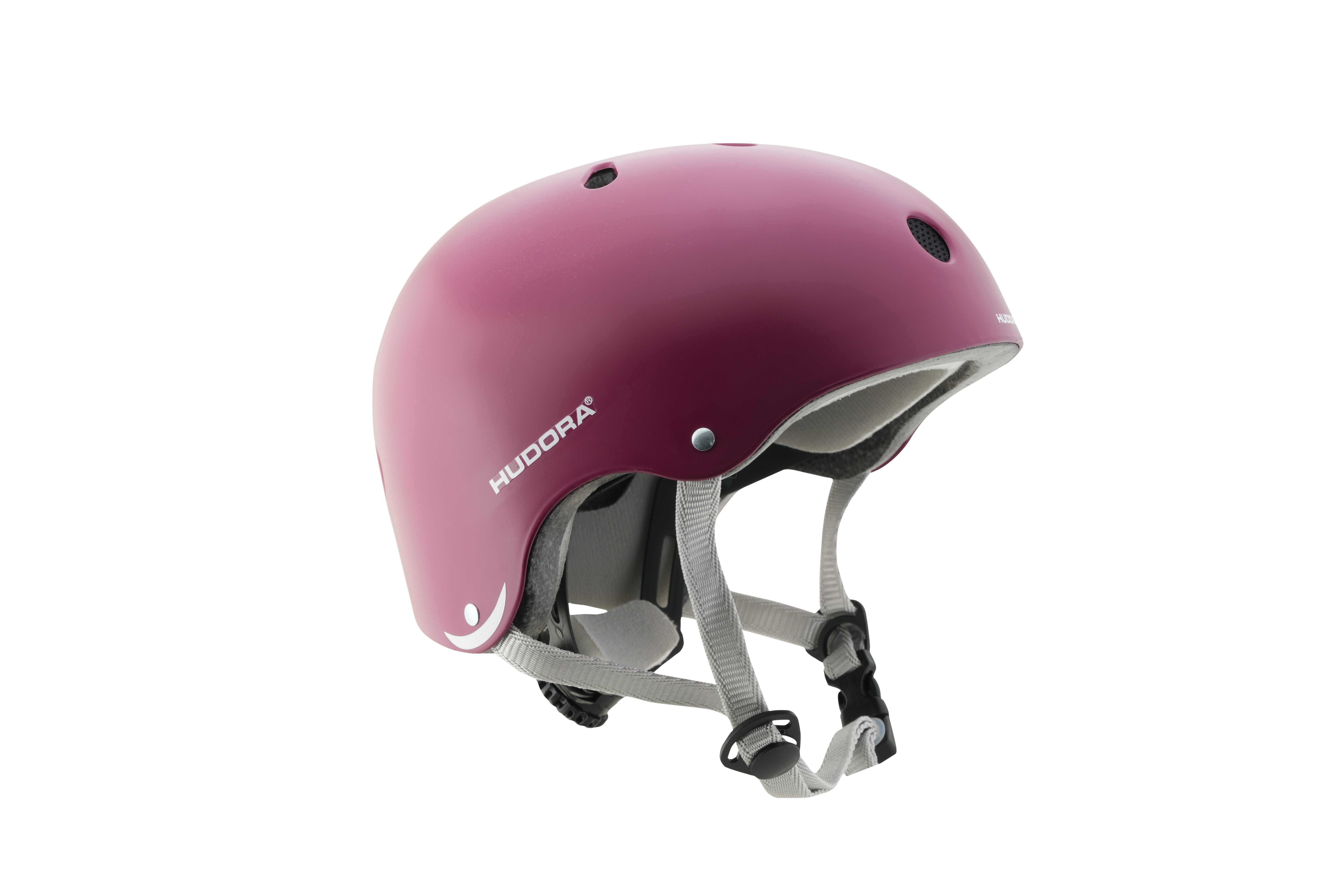 Hudora Skatehelm / Fahrradhelm für Kinder und Erwachsene Midnight/Berry Gr. 48-60, größenverstellbarer Allrounderhelm mit Schnellverschluss