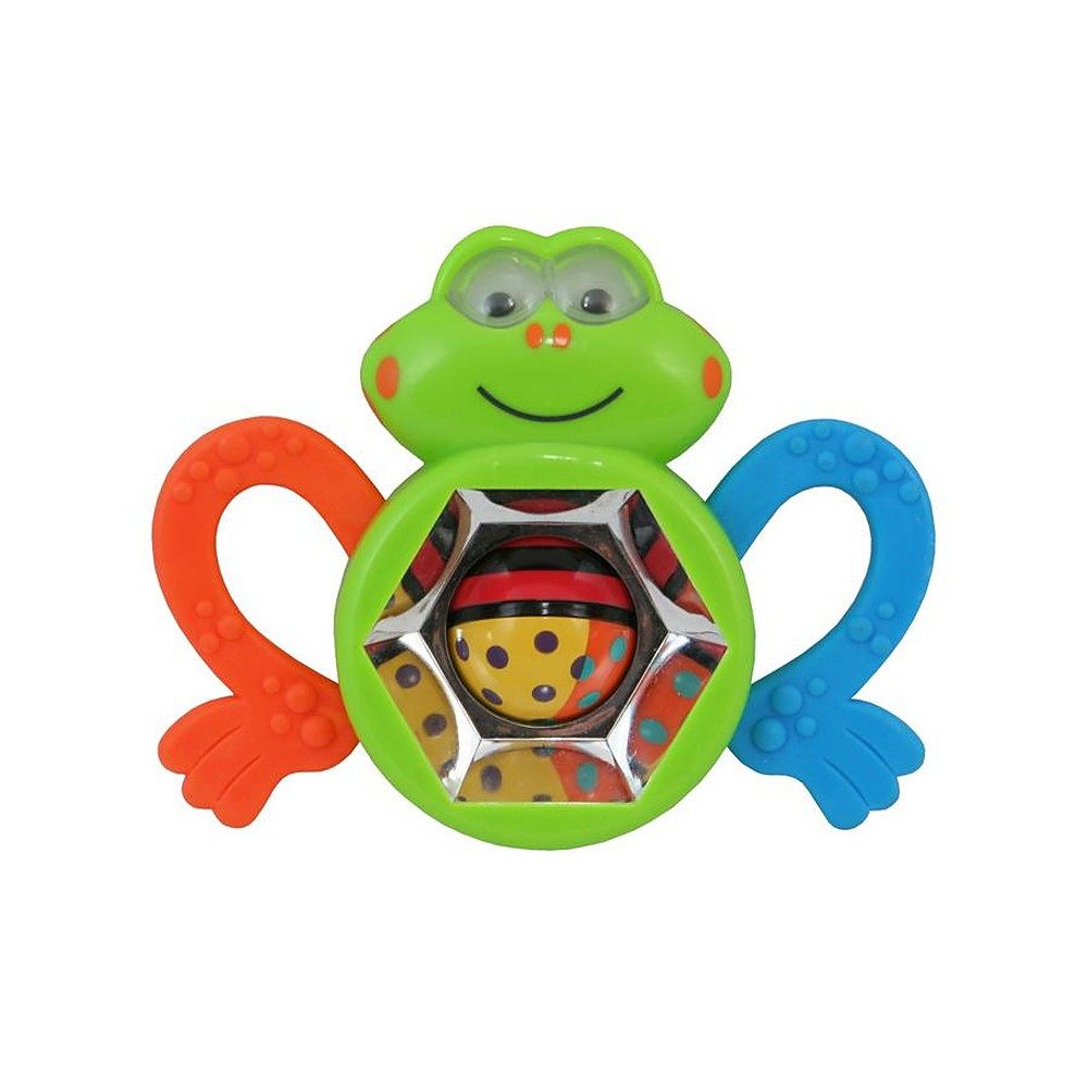BABY MIX Rassel Greifling Froschspielzeug Schüttelspielzeug (Spar-Set, 1-tlg., 12 x 15 x 5 cm waschbar), Froschform, Rasselkugel, Greifarme, ab Geburt