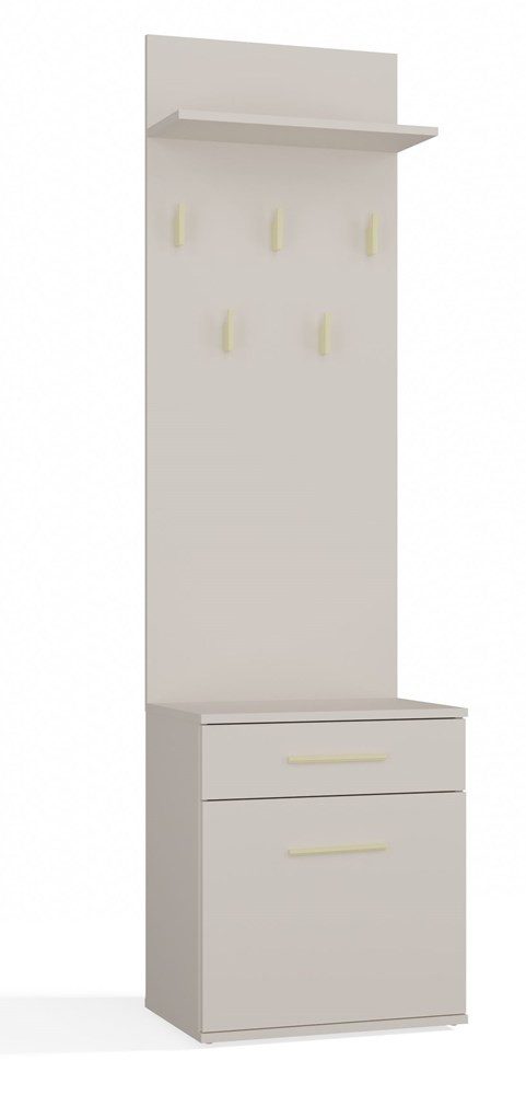 Raumhirsch Furniture Wandgarderobe Garderobenständer, Garderobe mit Schuhbank & Sitzbank (Maße 50 x 180 x 35 cm, 5 Haken), Praktischer, verschiedene Farbvarianten, pflegeleicht
