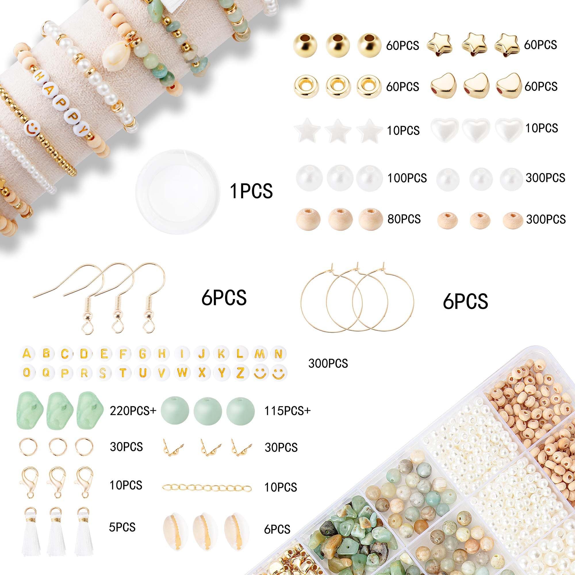 CLTYQ Ketten und Armband Set Natürlicheperlen für armbänderEdelstein Perlen PerlenSet Zum Auffädeln, für DIY armbänder selber machen Schmuck Kette für Kinder Erwachsene