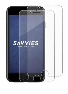 Savvies Panzerglas für Apple iPhone SE 2 2020, Displayschutzglas, 2 Stück, Schutzglas Echtglas 9H Härte klar Anti-Fingerprint