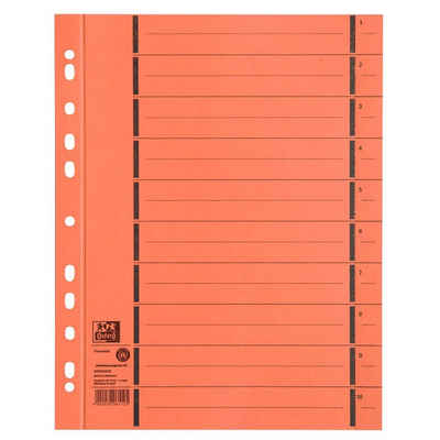 OXFORD Aktenordner 100 Trennblätter 1-10 liniert Kraftkarton A4 orange