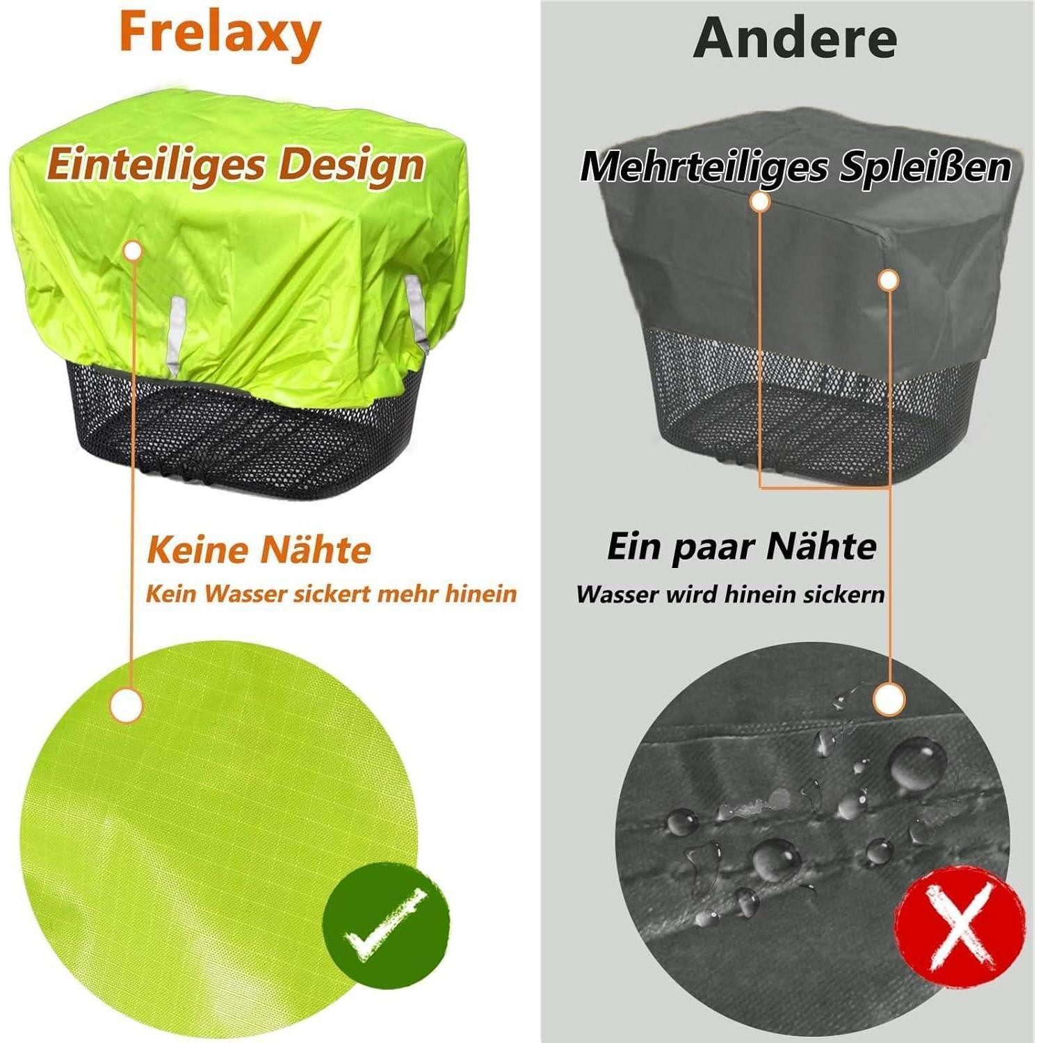 LuxusKollektion Abdeckhaube Korbabdeckung Fahrrad wasserdicht Neon Gelb Einheitsgröße – Bild 5 von 5