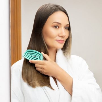 Ninabella Haarbürste Mini V2 Bio Haarbürste ohne Ziepen - Entwirrbürste für lange, lockige, Haare - Anti-Ziep Bürste für Damen und Kinder - Reisebürste